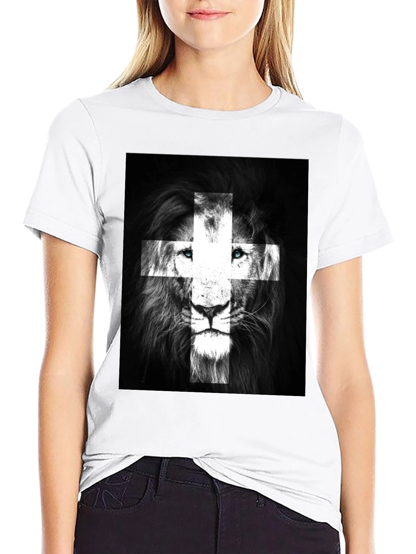 Black Lion Swiss Flag T-Shirt - Black view 9