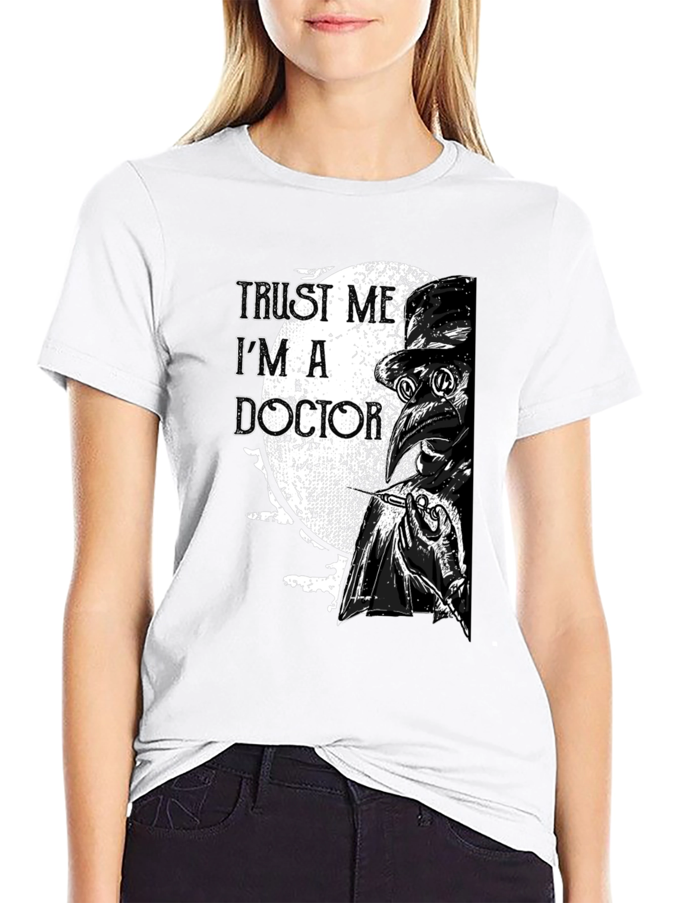 Black Trust Me I'm A Doctor Plague Doctor T-Shirt  view 9