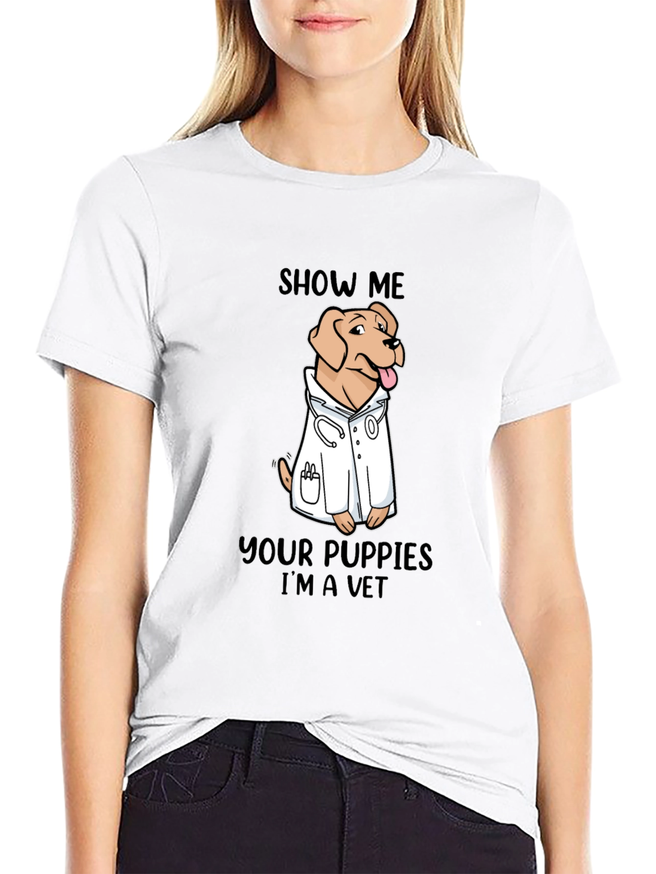 Black Show Me Your Puppies I'm A Vet T-Shirt view 9
