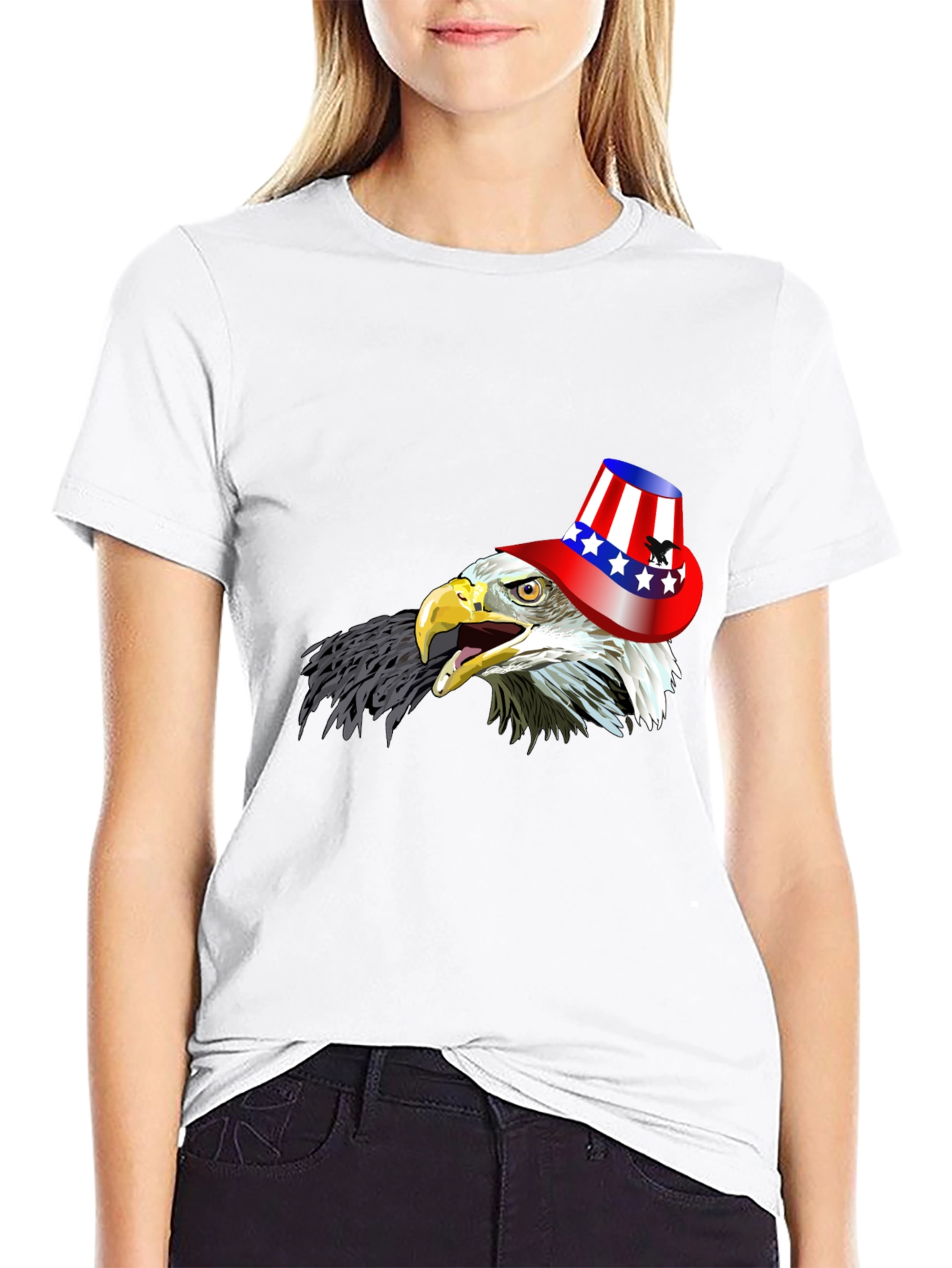 Black Eagle USA Hat Graphic T-Shirt view 9