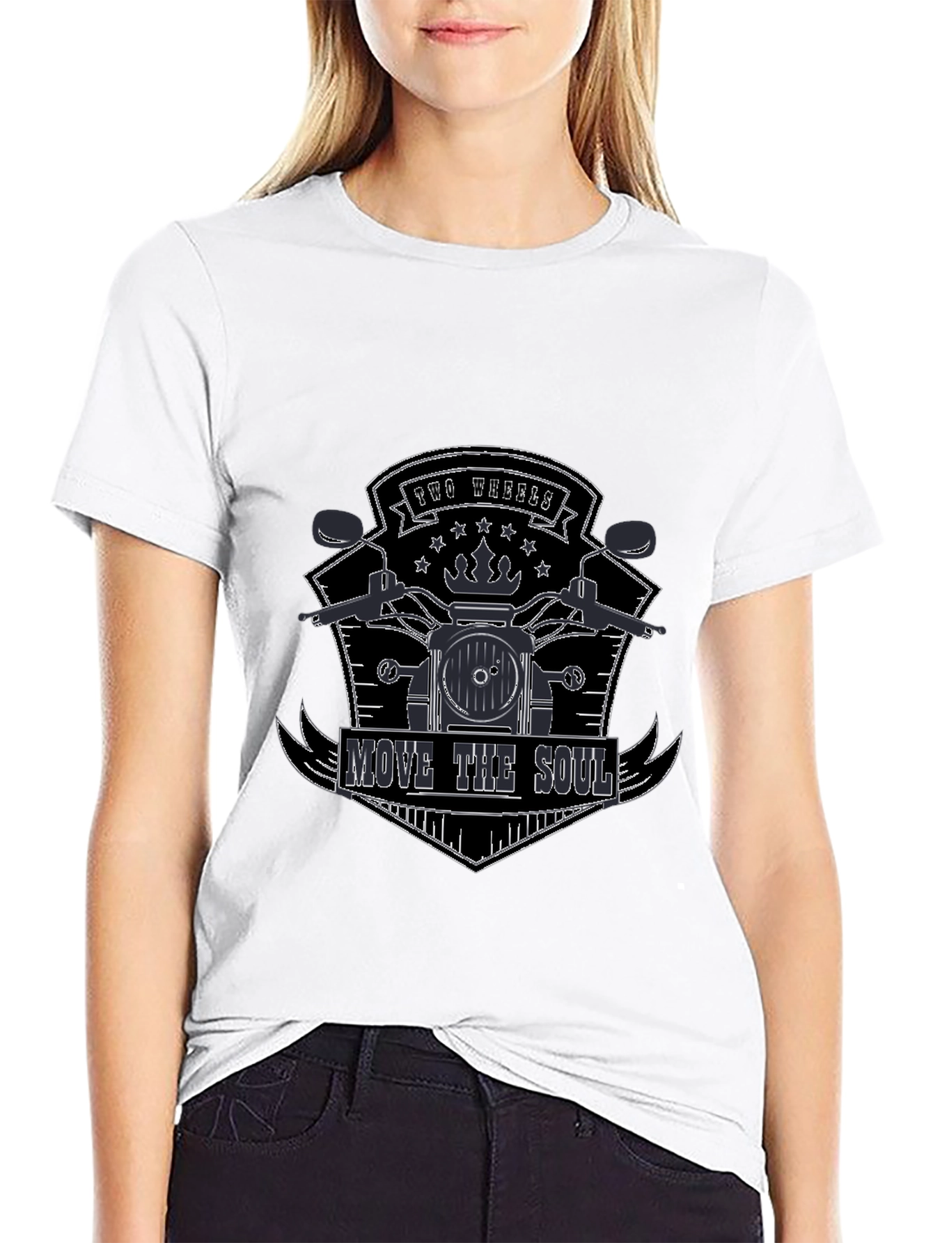 Black Two Wheels Move the Soul T-Shirt view 9