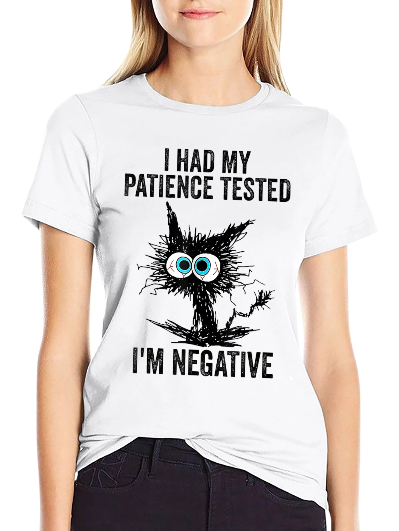 Black I Had My Patience Tested Cat T-Shirt view 9