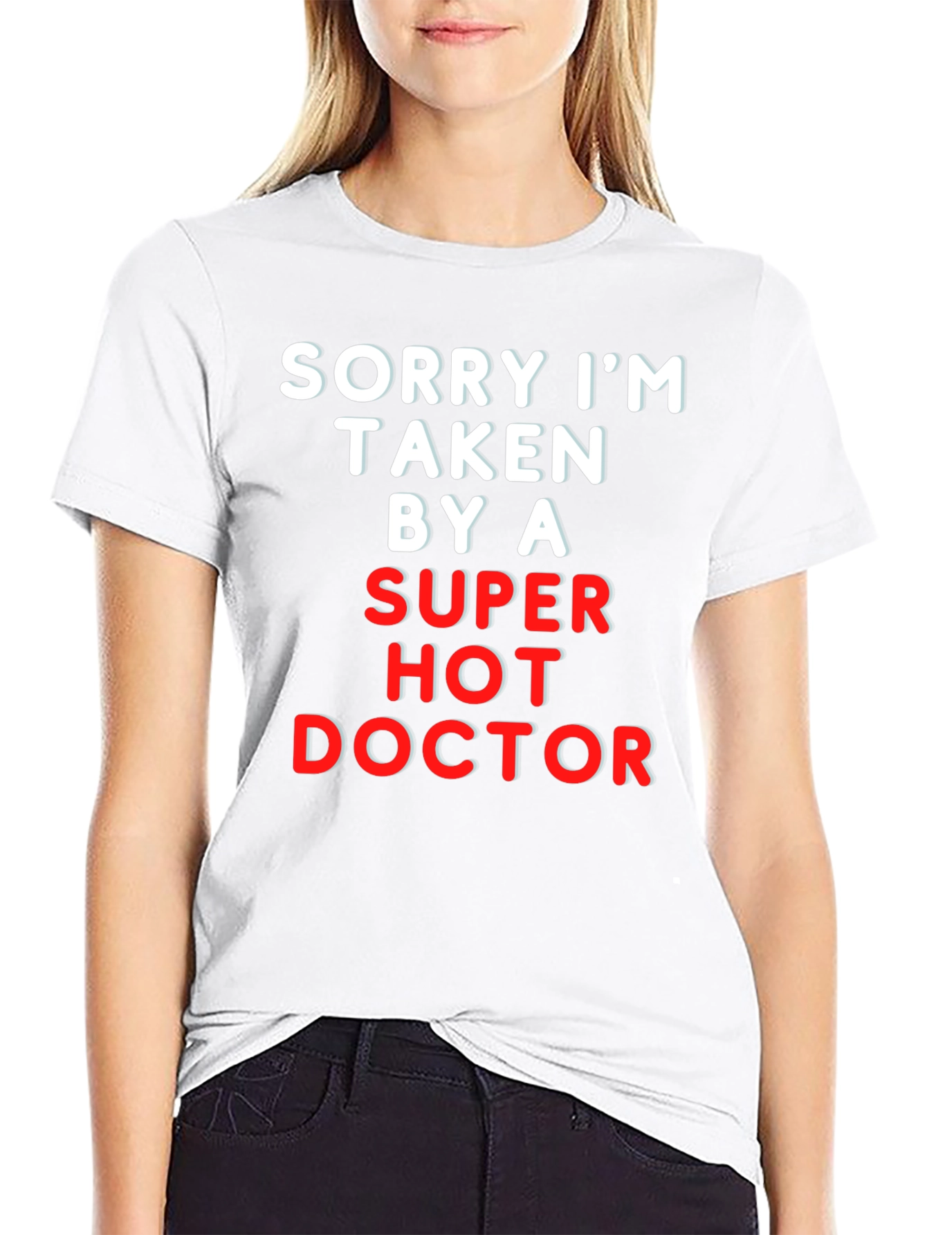 Black Sorry I'm Taken By A Super Hot Doctor Tee view 9