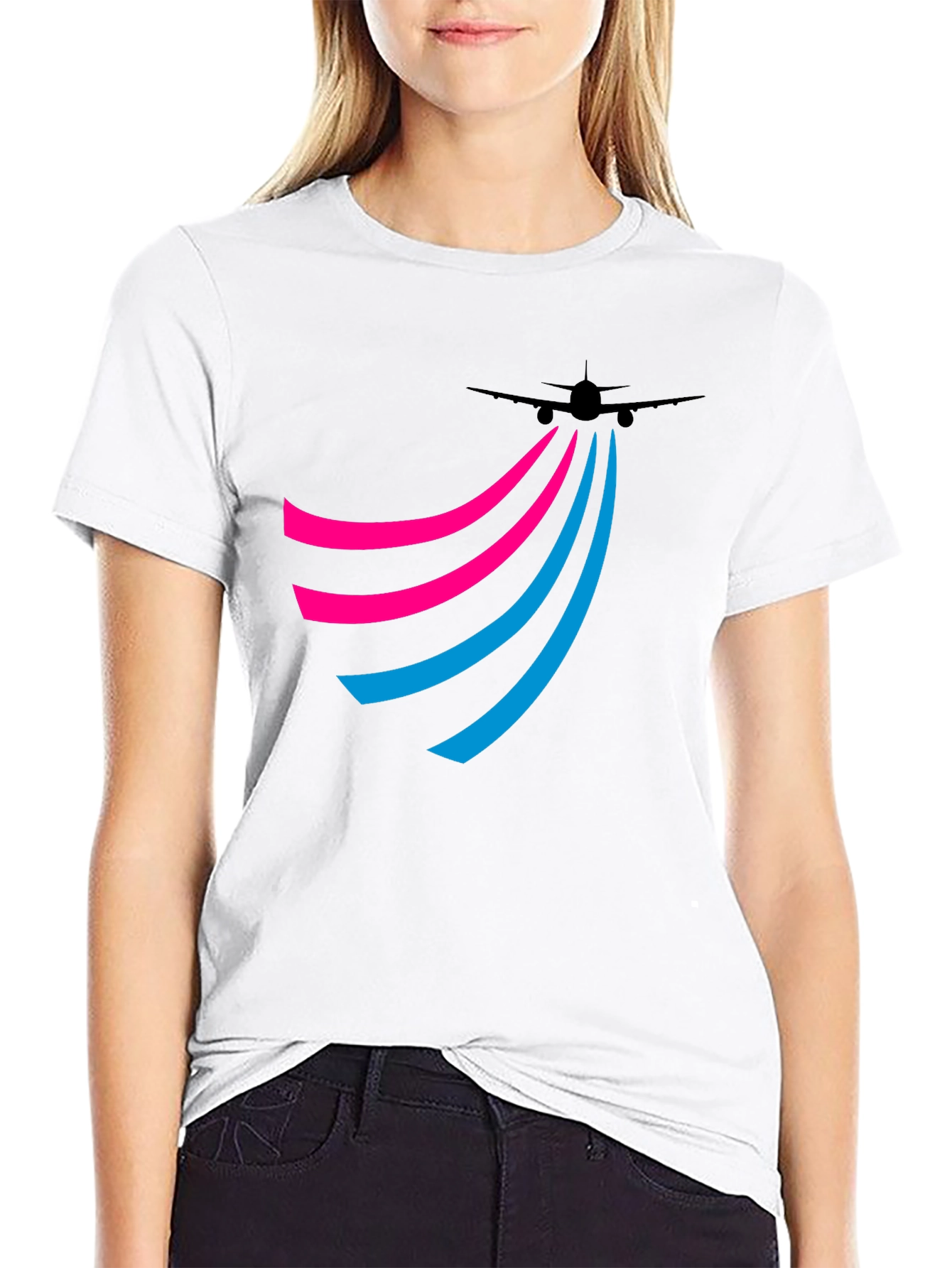 Black Airplane Trail Tee - Jet Setter Style! view 9