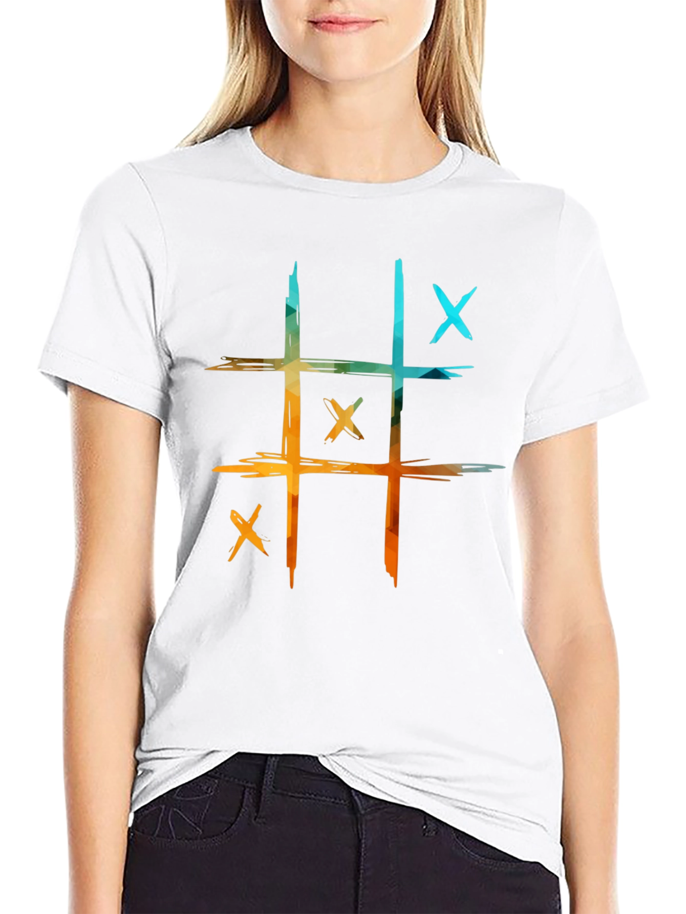 Black Tic-Tac-Toe Graphic Tee - Casual Cool! view 9