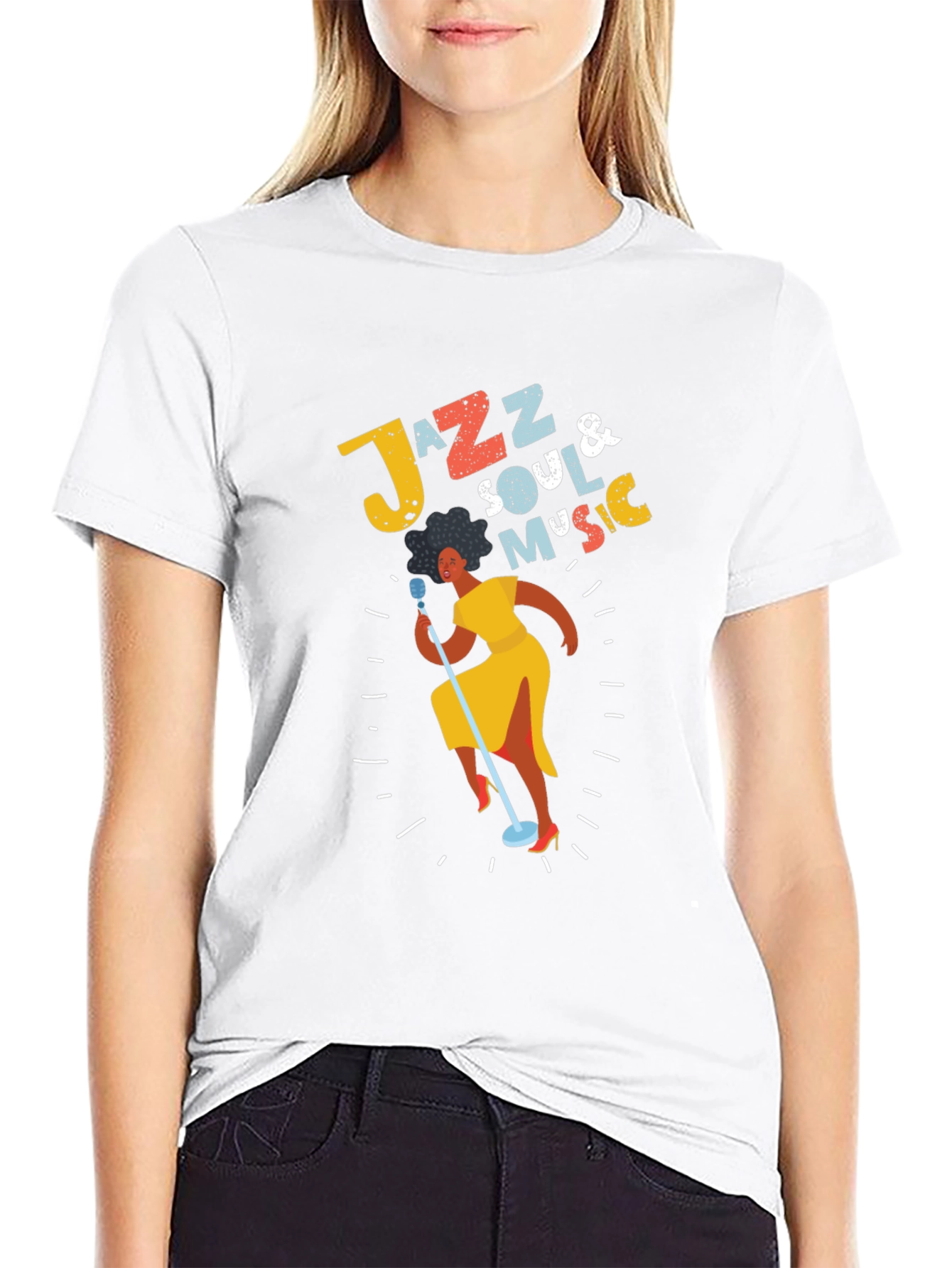 Black Jazz Soul Music T-Shirt - Retro Singer Tee view 9