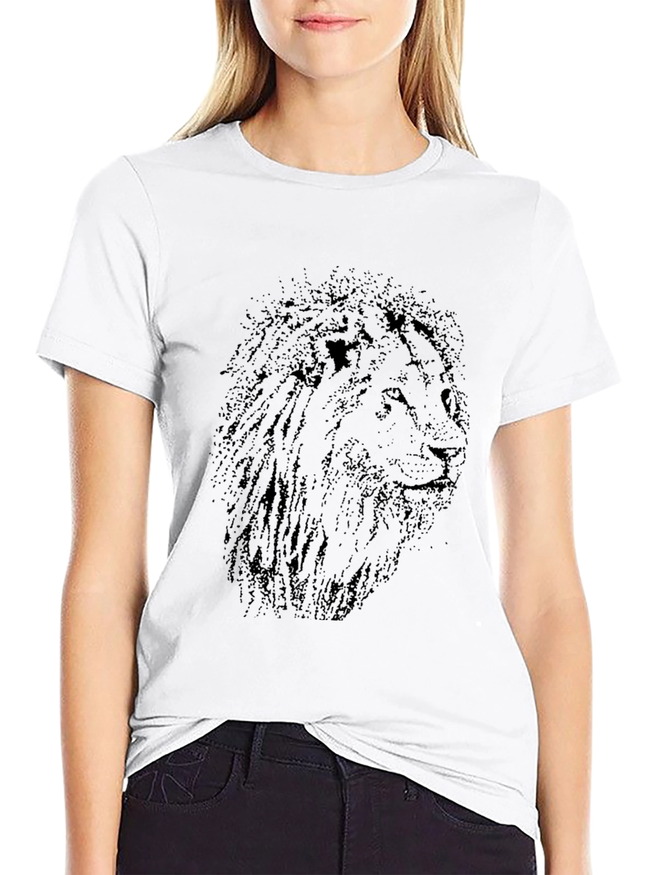 Black Lion Graphic Black T-Shirt - Men's Casual Tee view 9