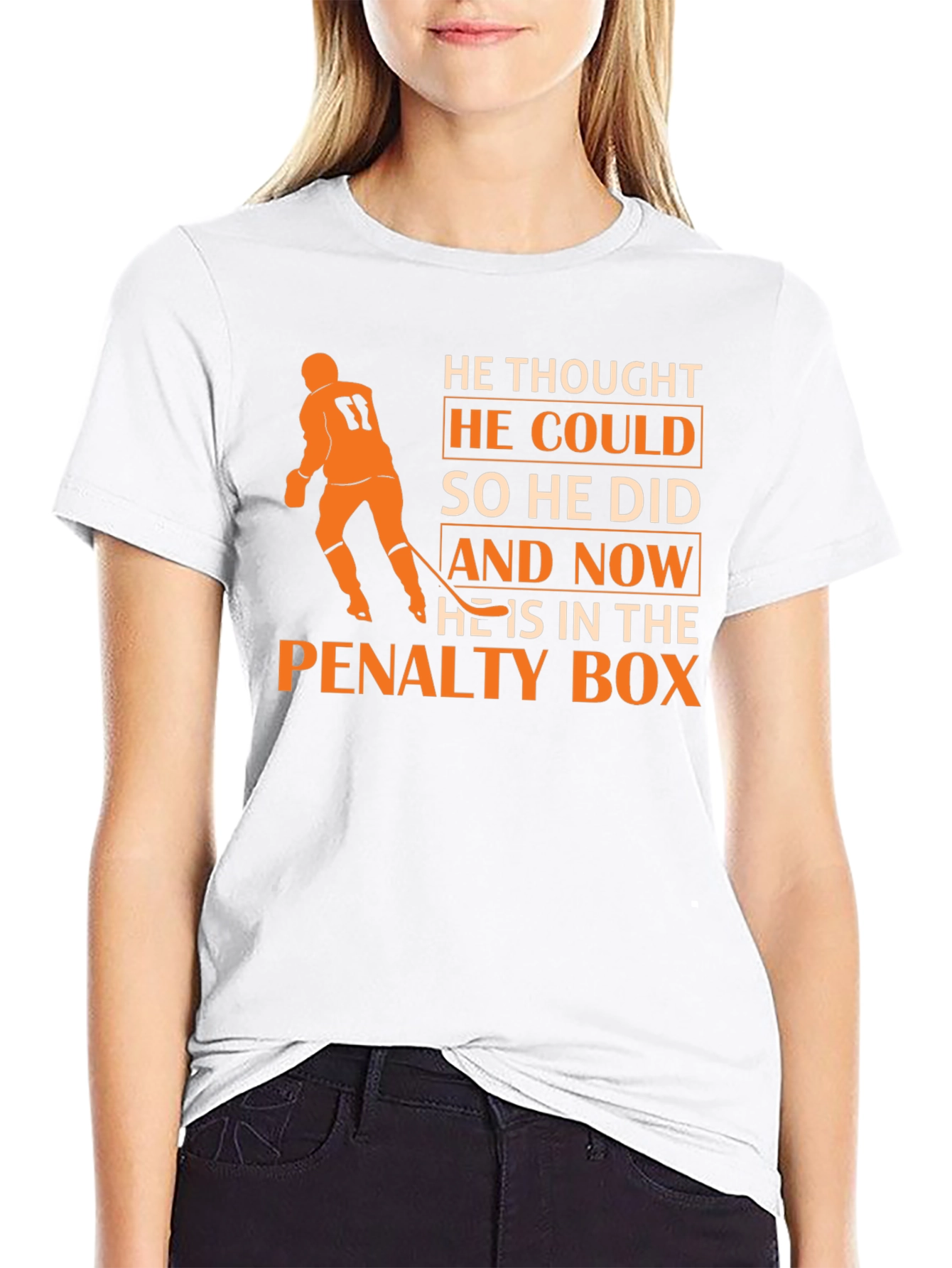 Black Hockey Penalty Box T-Shirt view 9