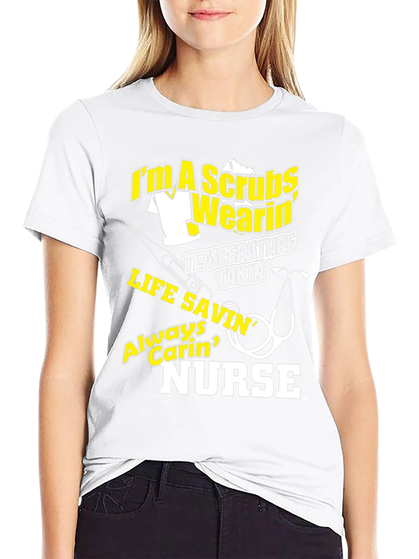 Black Nurse T-Shirt - I'm a Scrubs Wearin' Life Savin' view 9