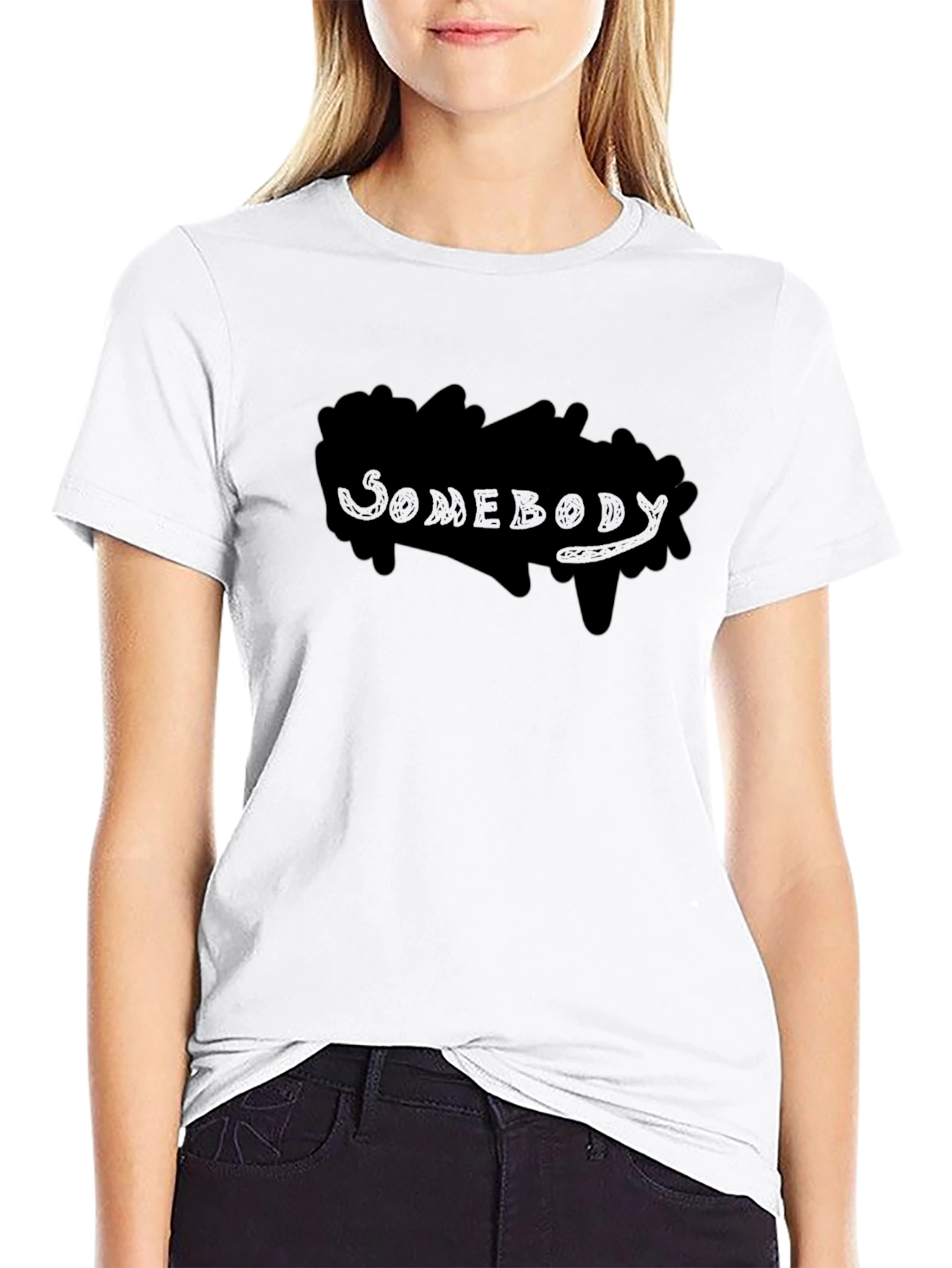 Black Somebody Black Graphic Print T-Shirt view 9