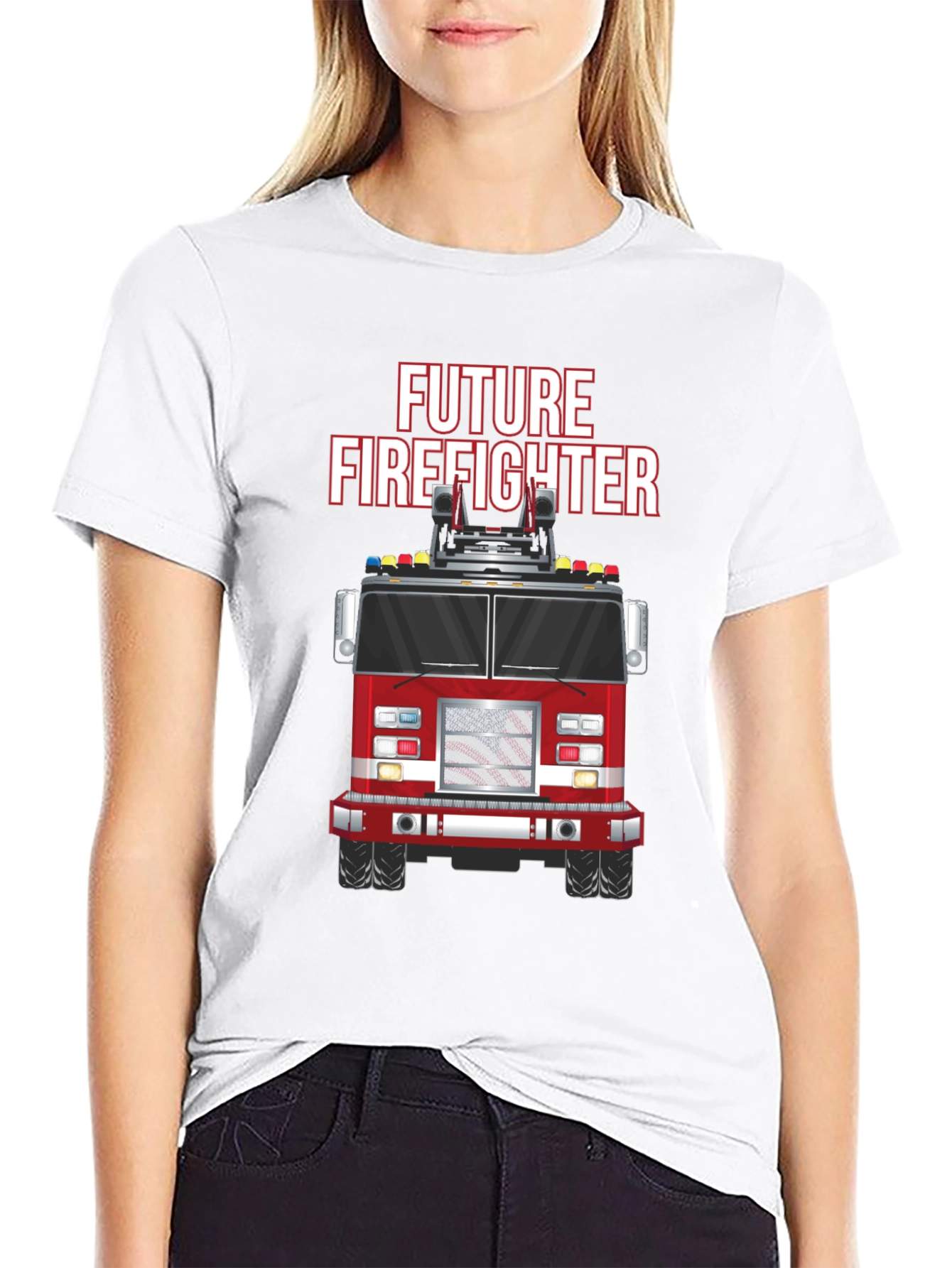 Future Firefighter Graphic Tee - Black Cotton T-Shirt - 9