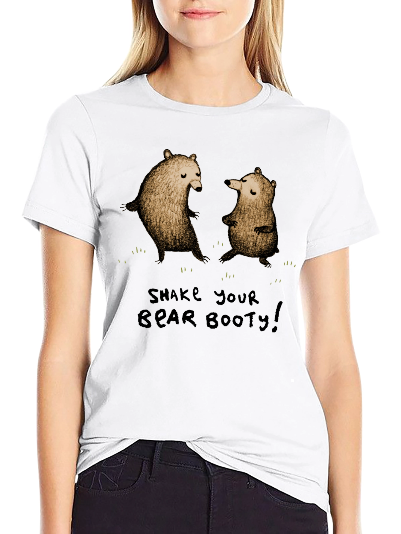 Black Shake Your Bear Booty Graphic Tee view 9