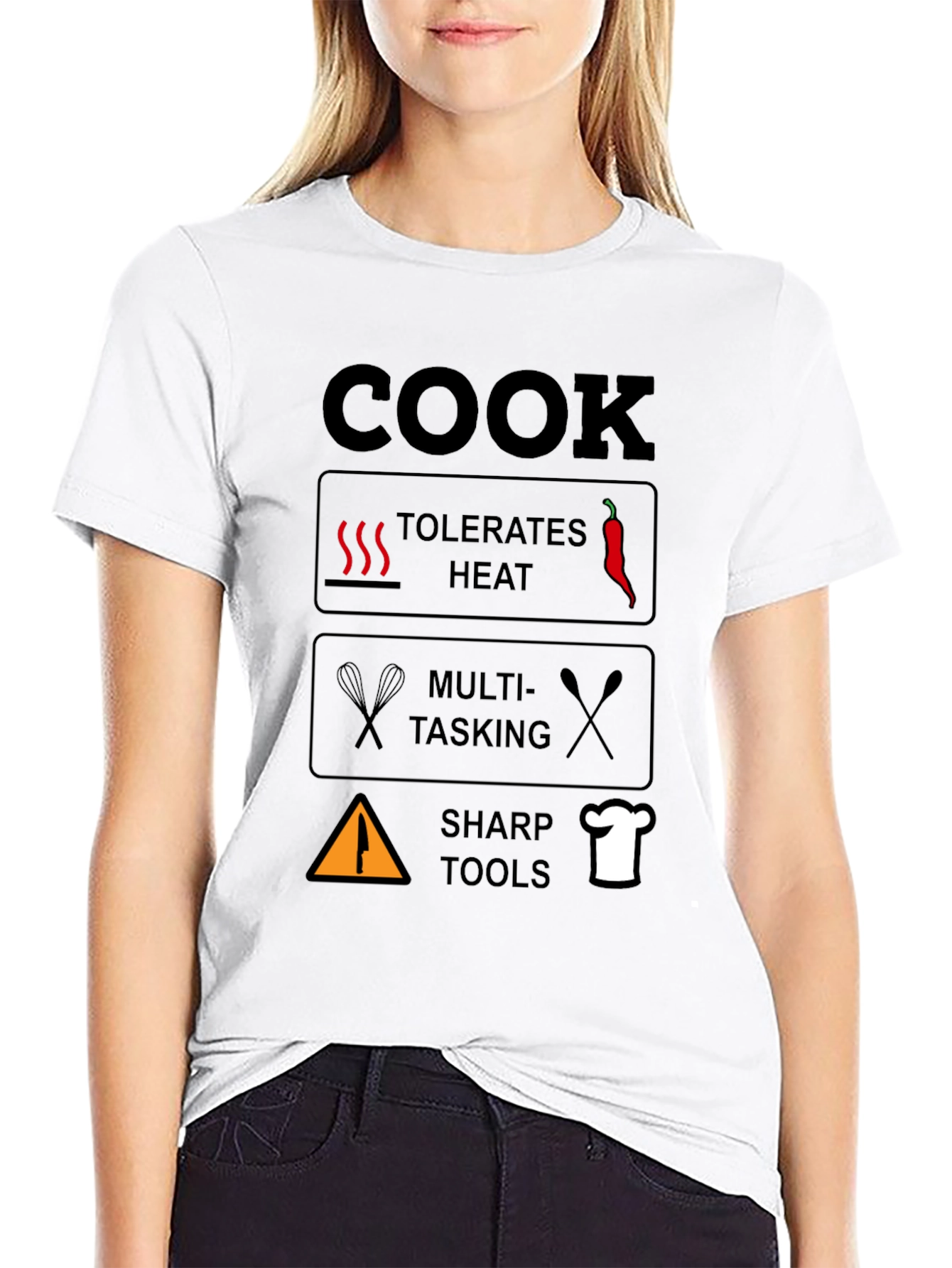 Black Cook T-Shirt: Tolerates Heat, Multi-Tasking, Sharp Tools view 9