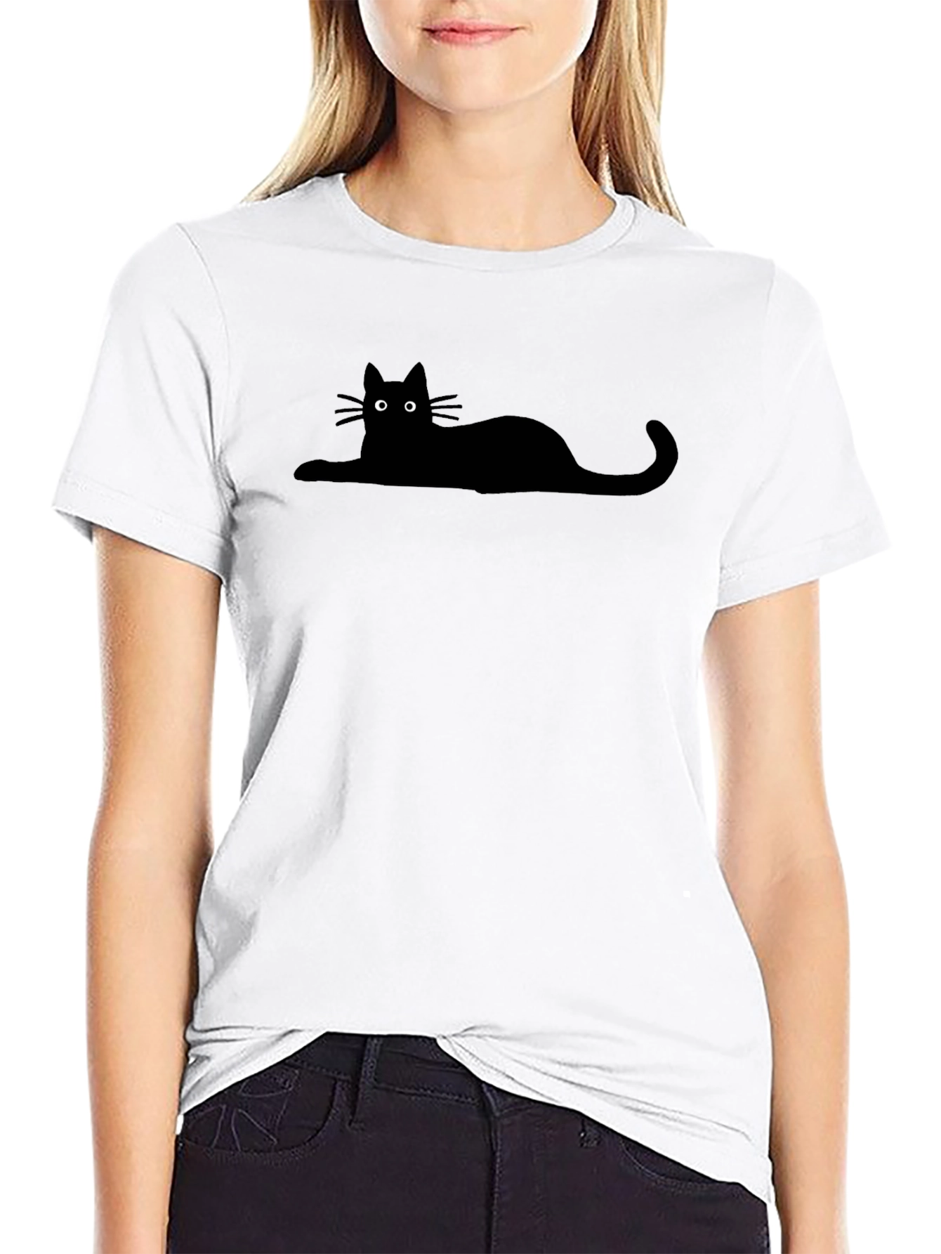Black Black Cat Silhouette T-Shirt view 9
