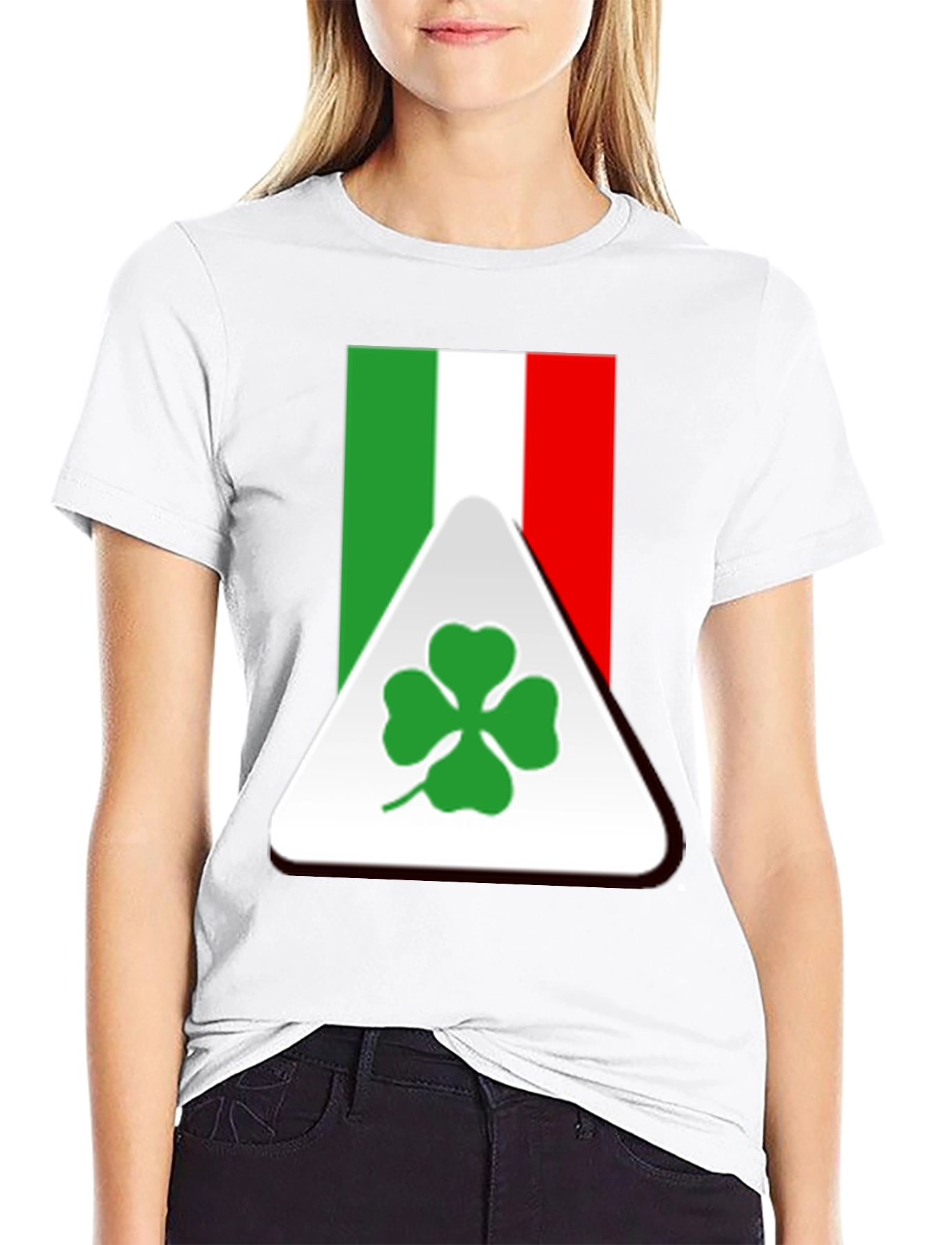Black Italian Flag Clover T-Shirt view 9