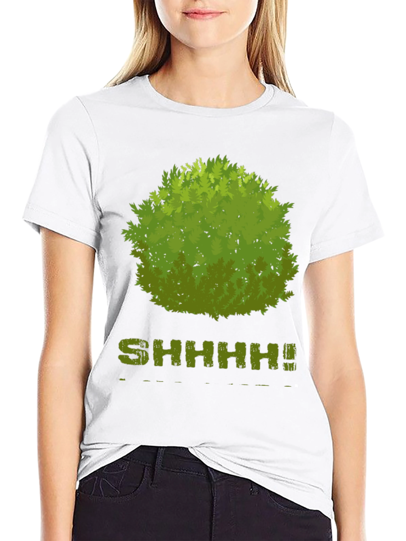 Black Shhhhh! Bush Graphic T-Shirt - Soft Cotton Blend view 9