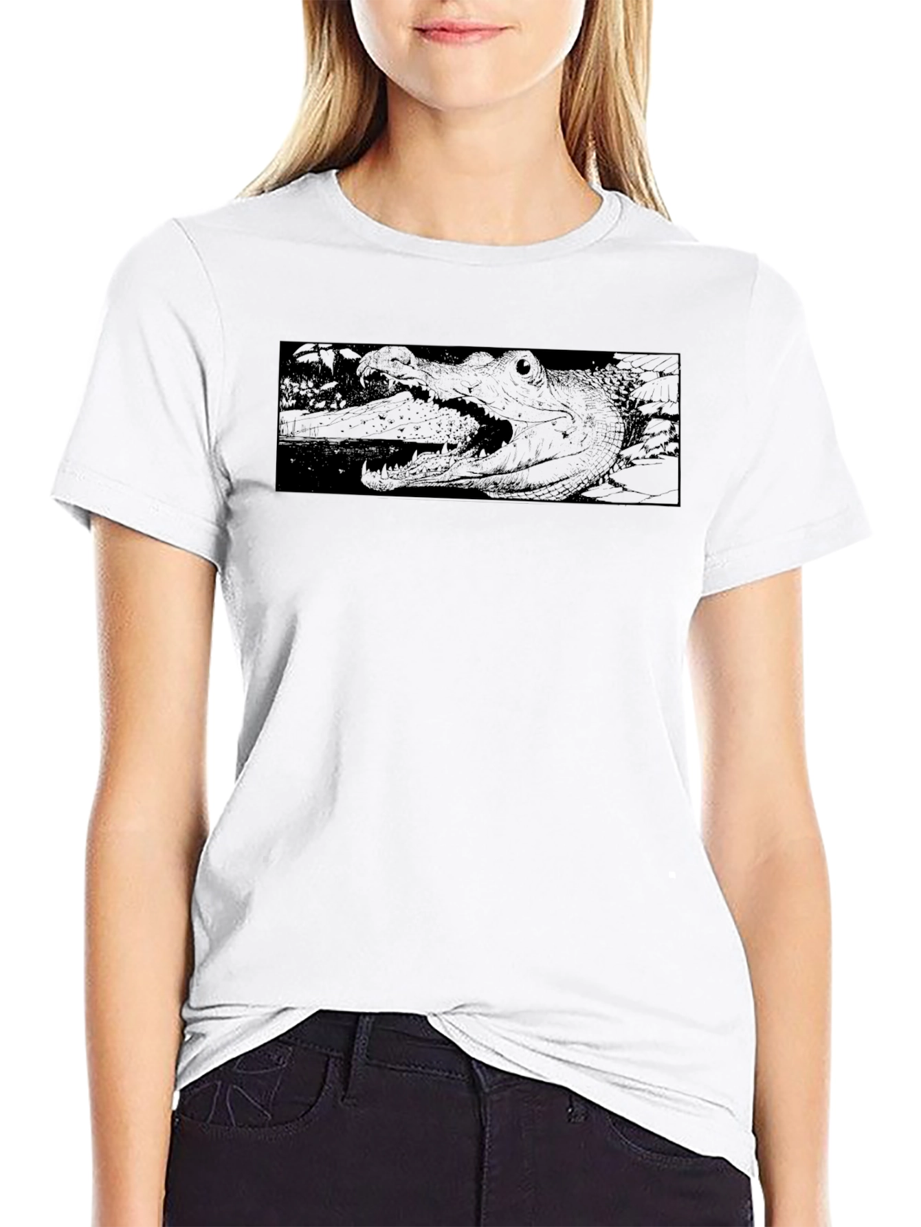 Black Crocodile Graphic T-Shirt - Premium Comfort view 9