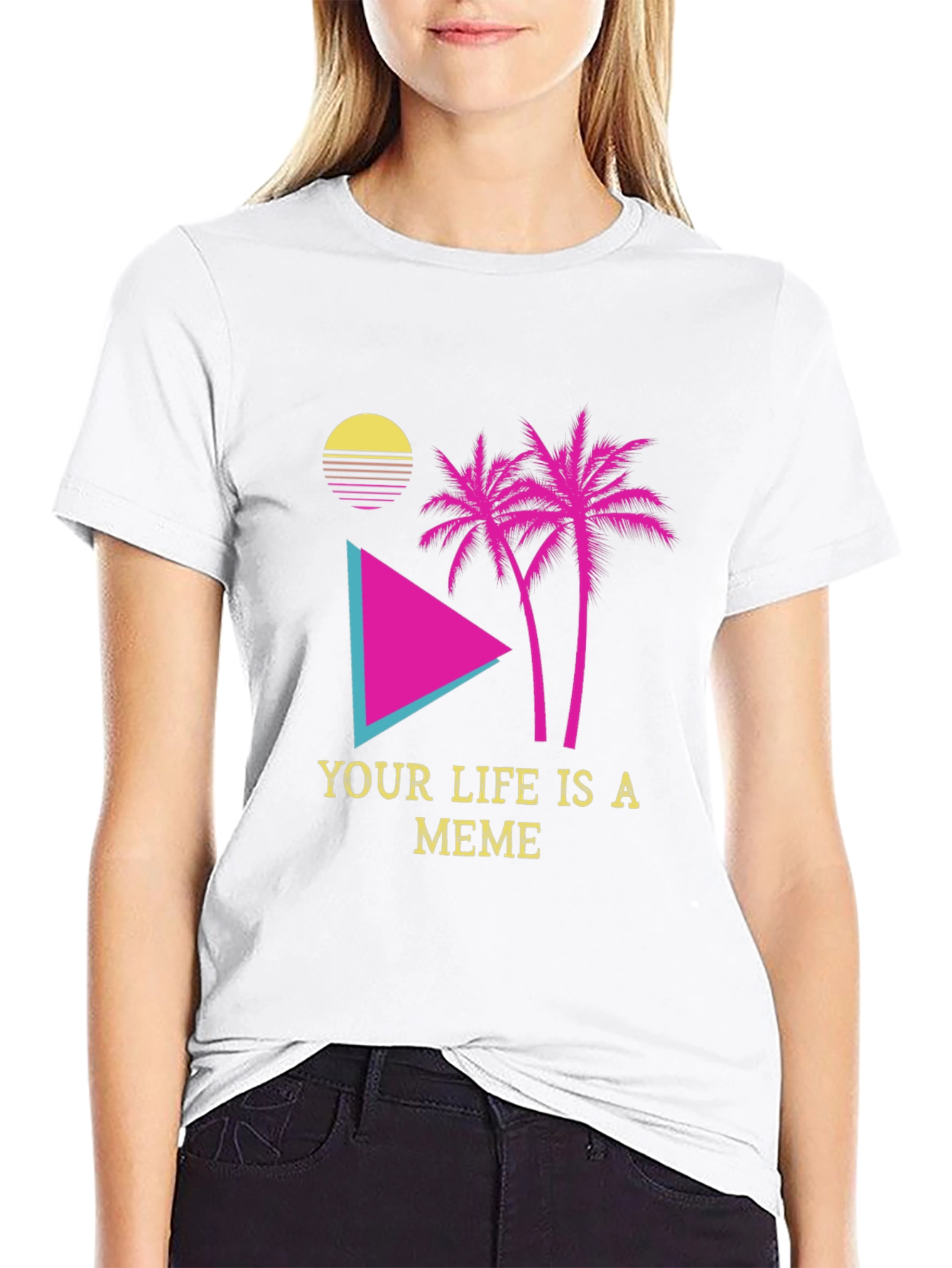 Black Meme Life Graphic Tee - Black Novelty T-Shirt view 9