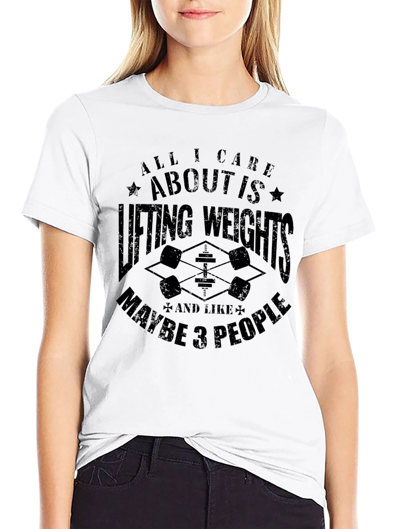 Black Weightlifting T-Shirt - All I Care About is Lifting view 9