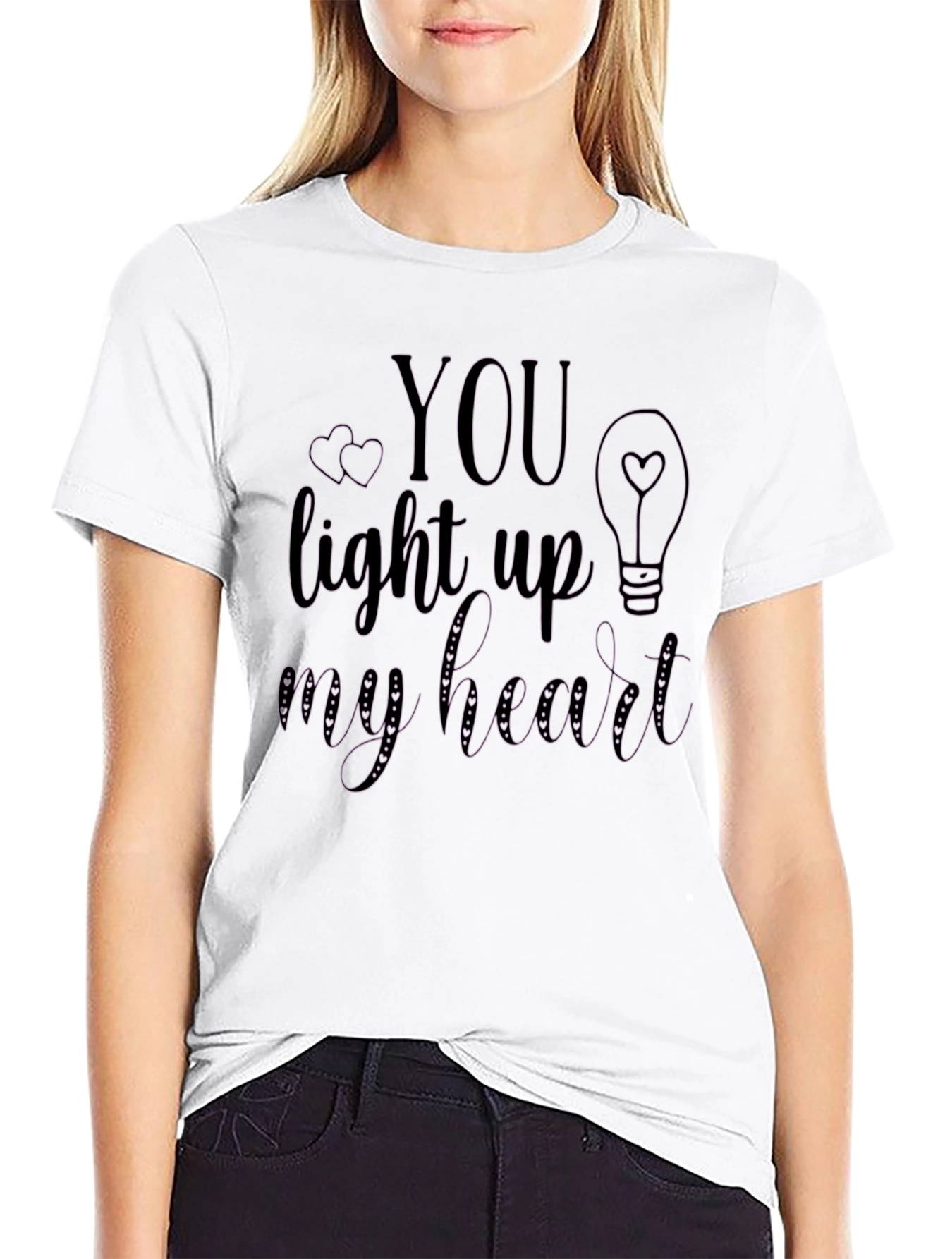 Black You Light Up My Heart Graphic Tee view 9