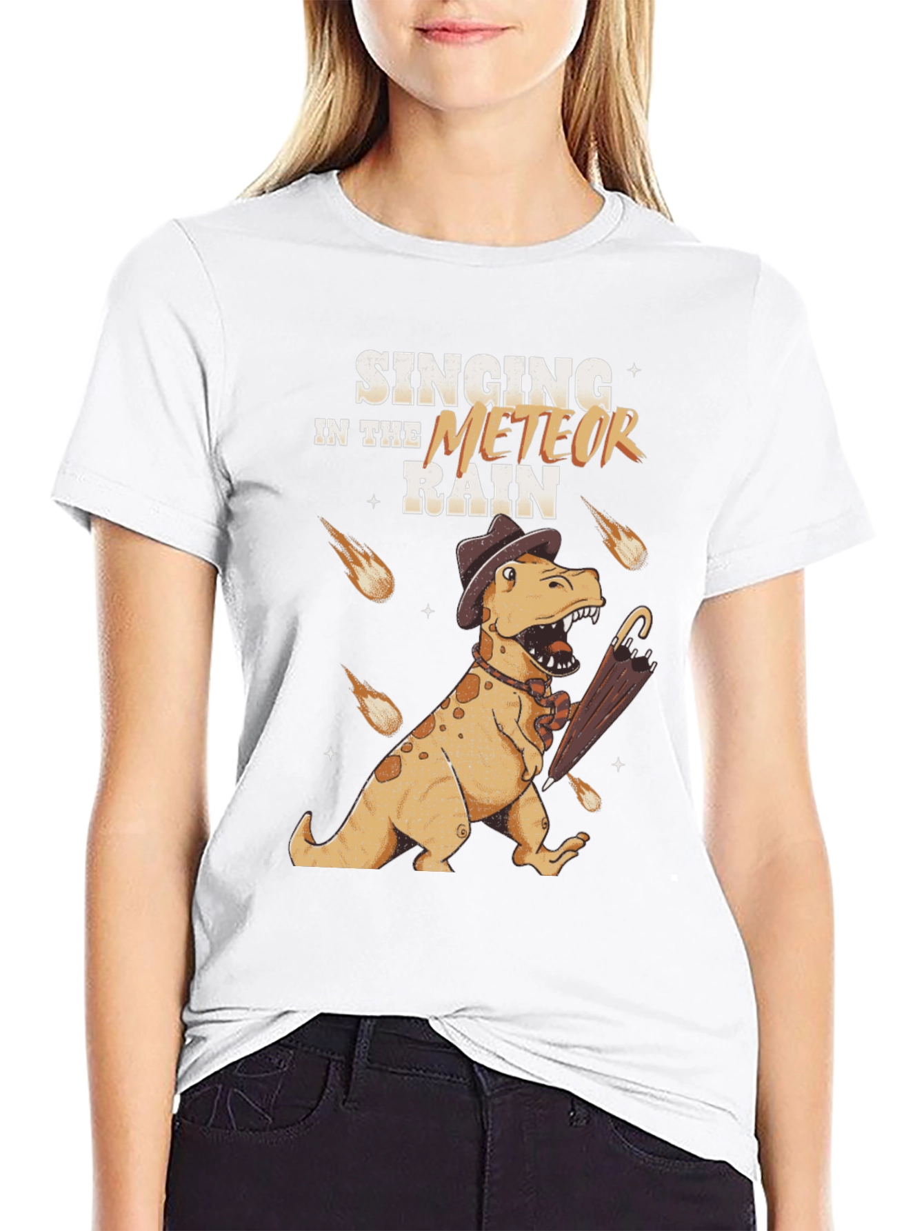 Black Singing in the Meteor Rain T-Shirt view 9