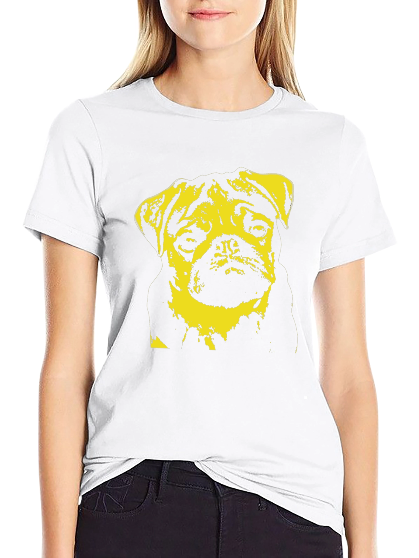 Black Pug Portrait Graphic Tee - Trendy Dog Lover Shirt view 9