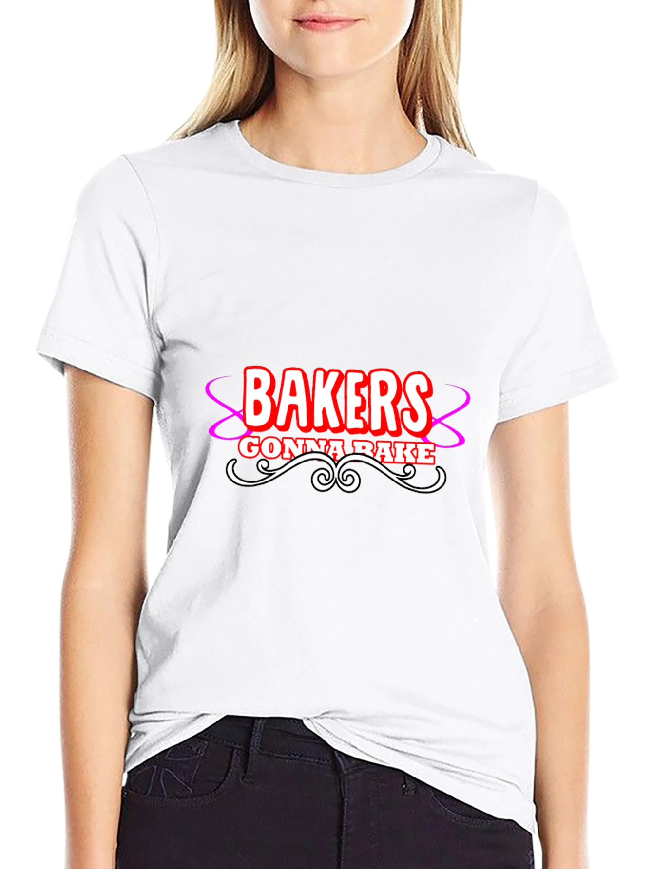 Black Bakers Gonna Bake Graphic T-Shirt - Black Cotton Tee view 9