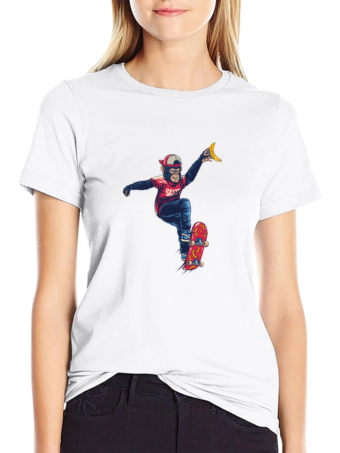 Black Monkey Skateboarder Graphic Tee view 9