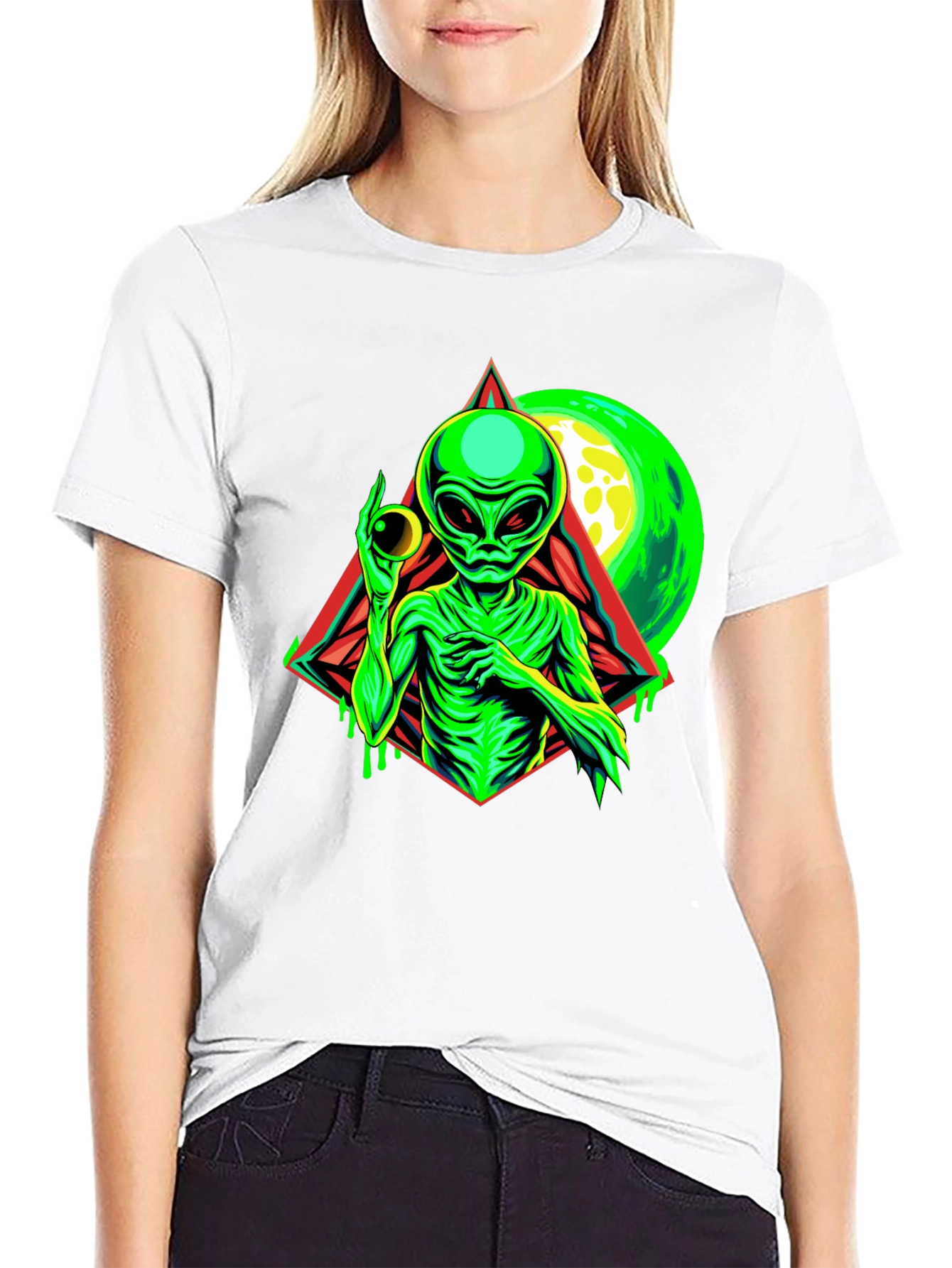 Black Alien Graphic Tee - Sci-Fi T-Shirt view 9