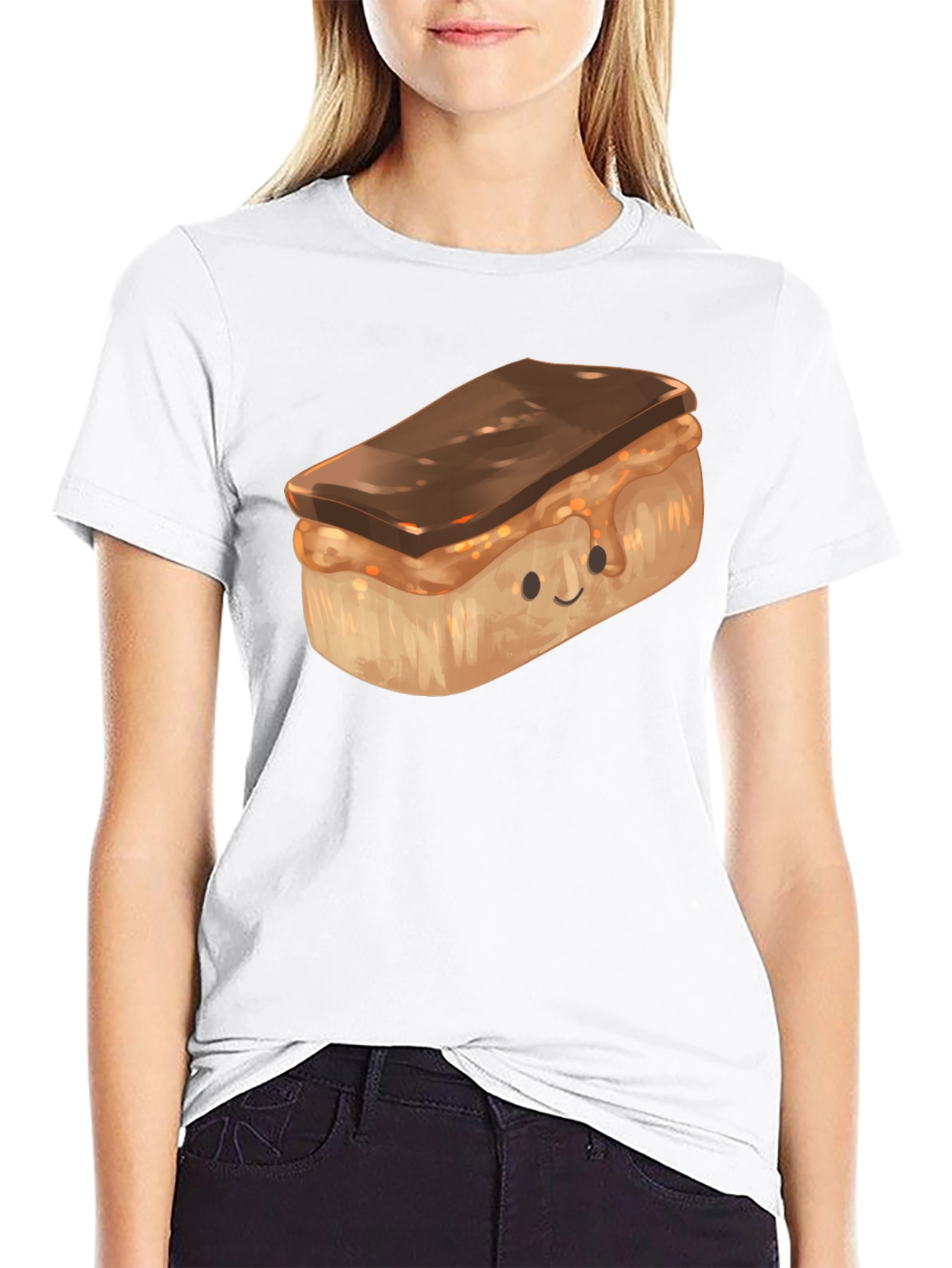 Black Cute Cartoon Dessert T-Shirt view 9