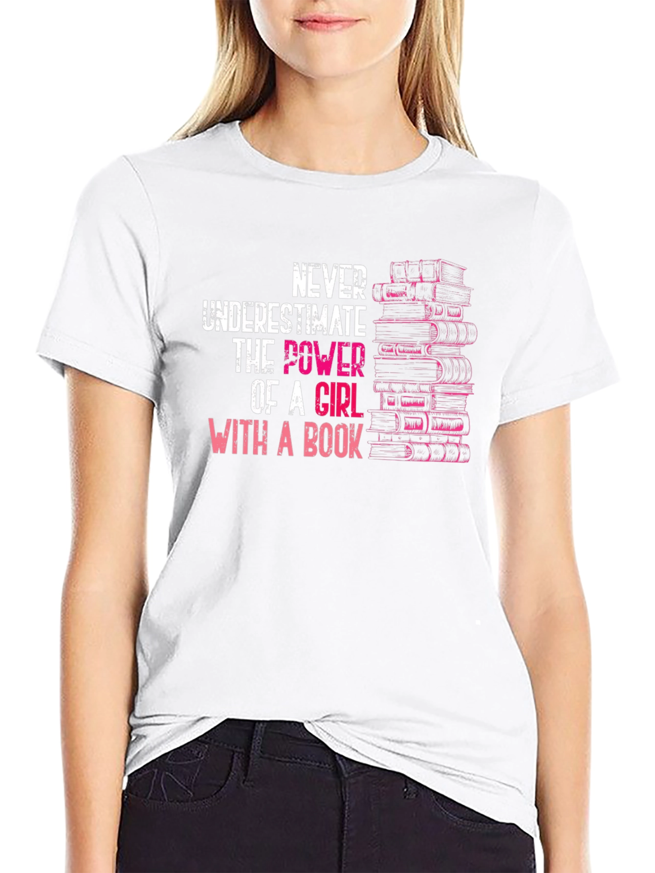 Black Never Underestimate Girl With A Book T-Shirt view 9