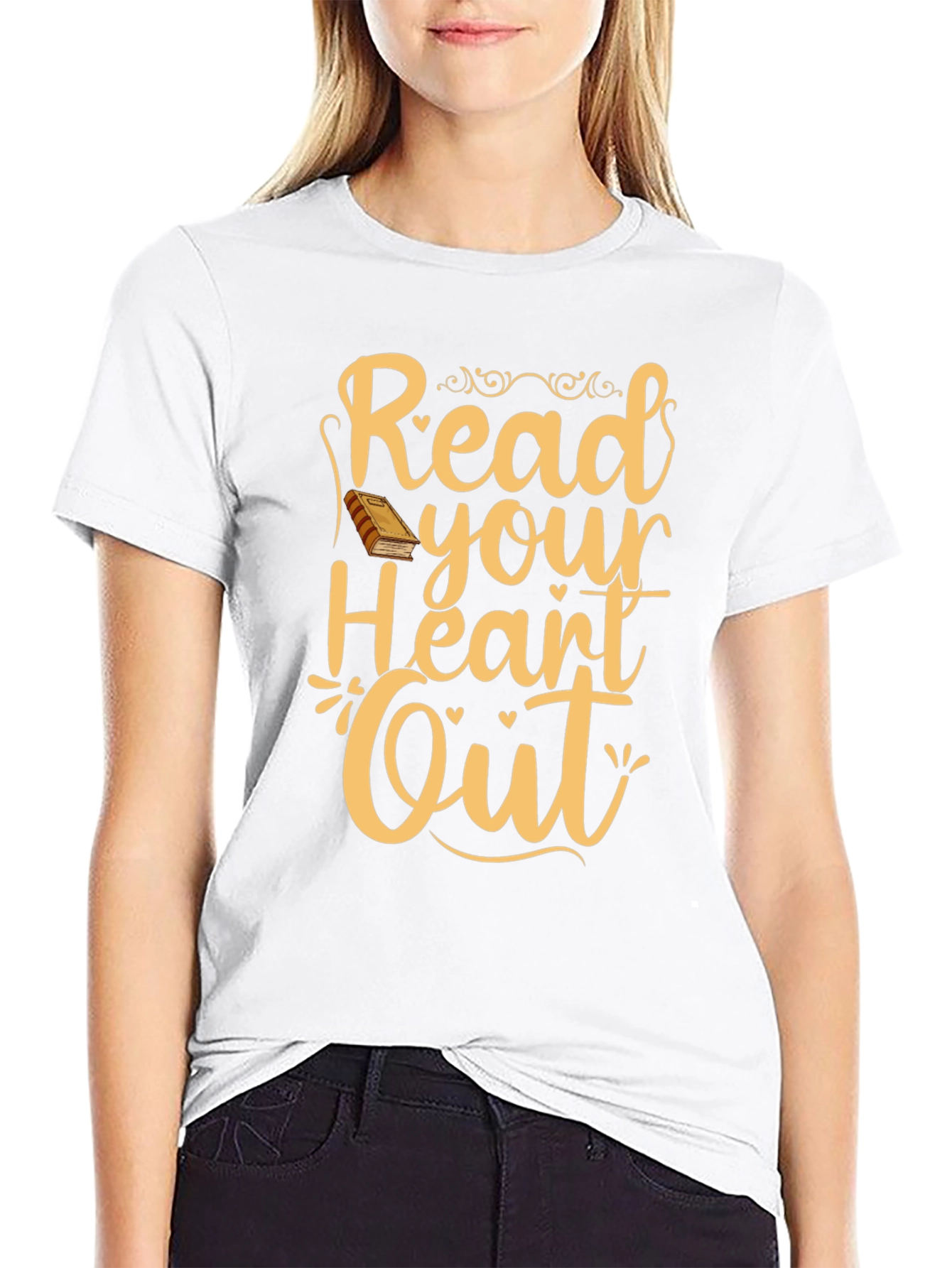 Black Read Your Heart Out T-Shirt - Book Lover Tee view 9