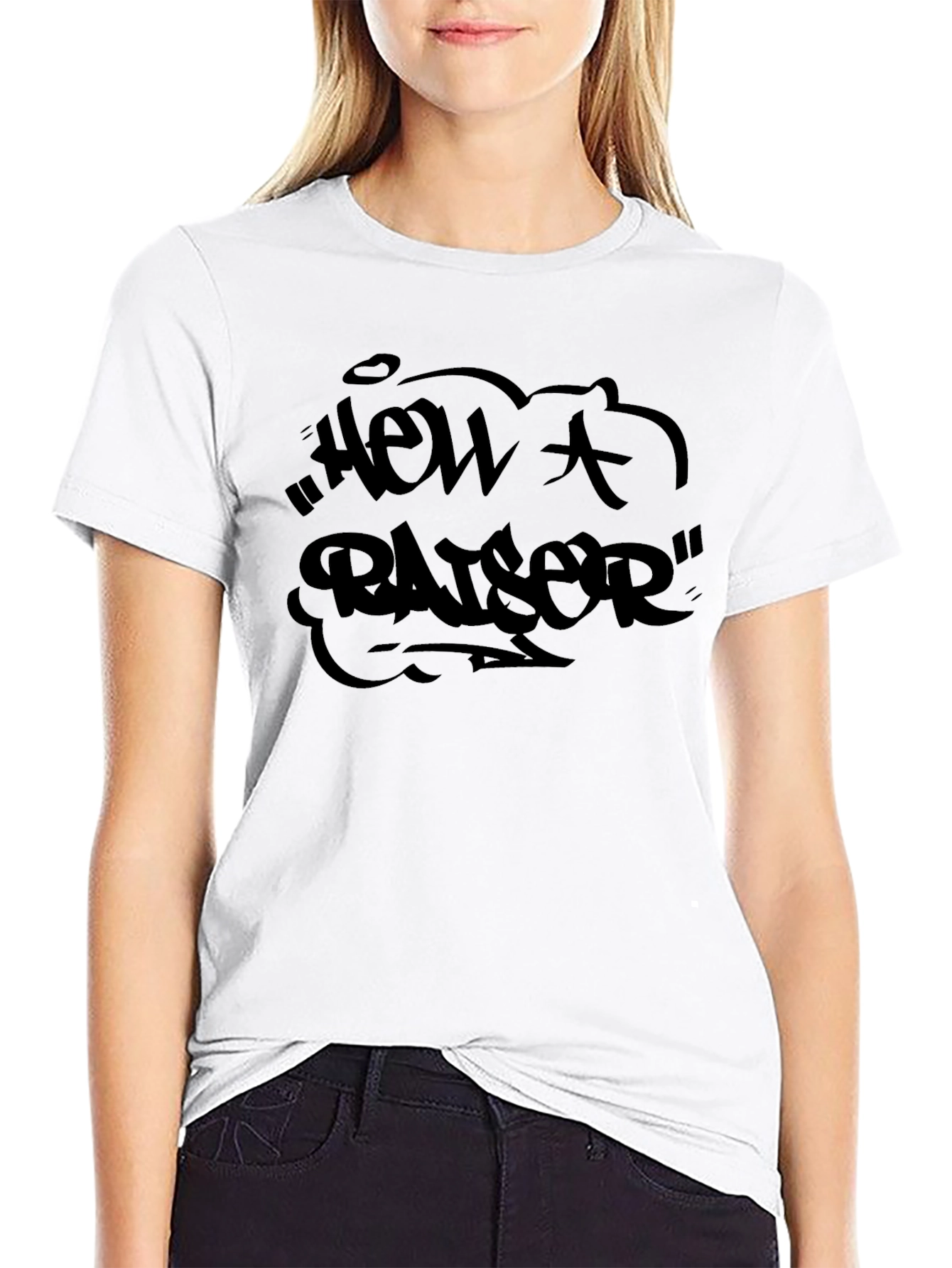 Black Men's Black "How A Raiser" Graphic T-Shirt view 9