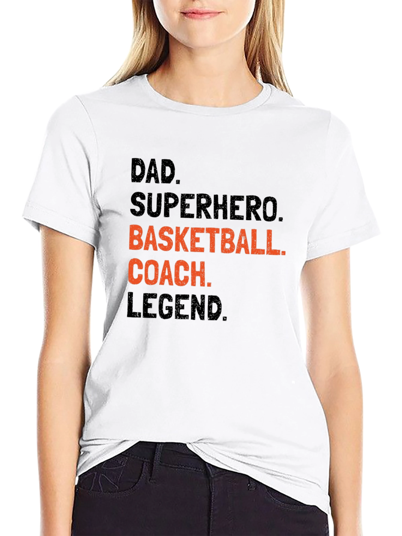 Black Dad Superhero Basketball Coach Legend Black T-Shirt view 9