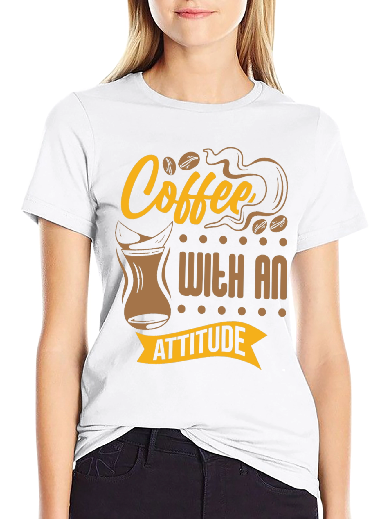 Black Coffee With An Attitude Graphic T-Shirt view 9