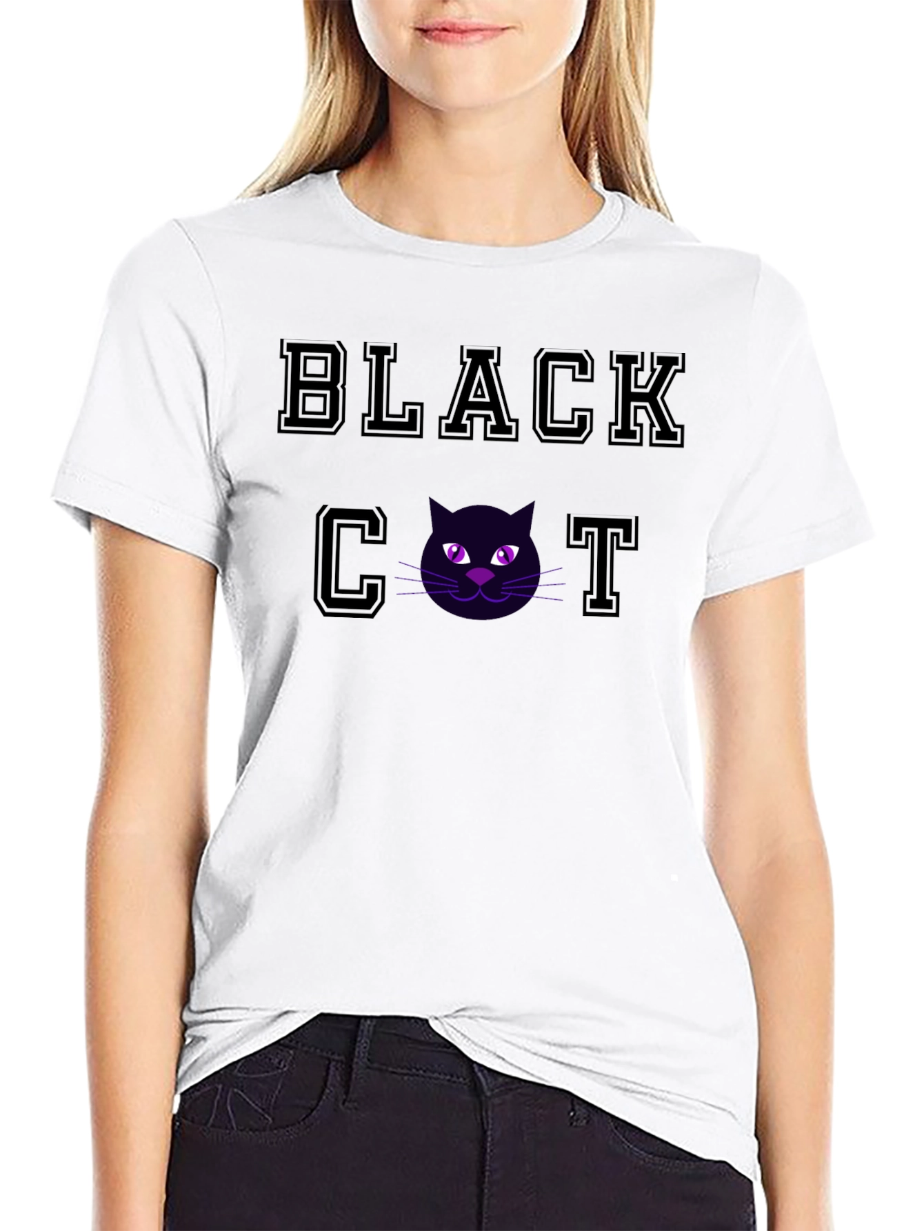 Black Black Cat Graphic T-Shirt - Soft Cotton Tee view 9
