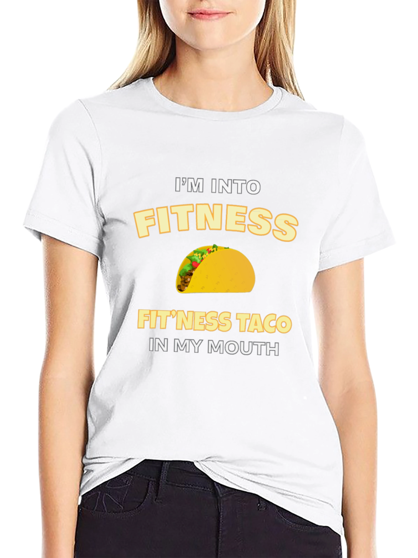 Black I'm Into Fit'ness Taco Graphic T-Shirt view 9