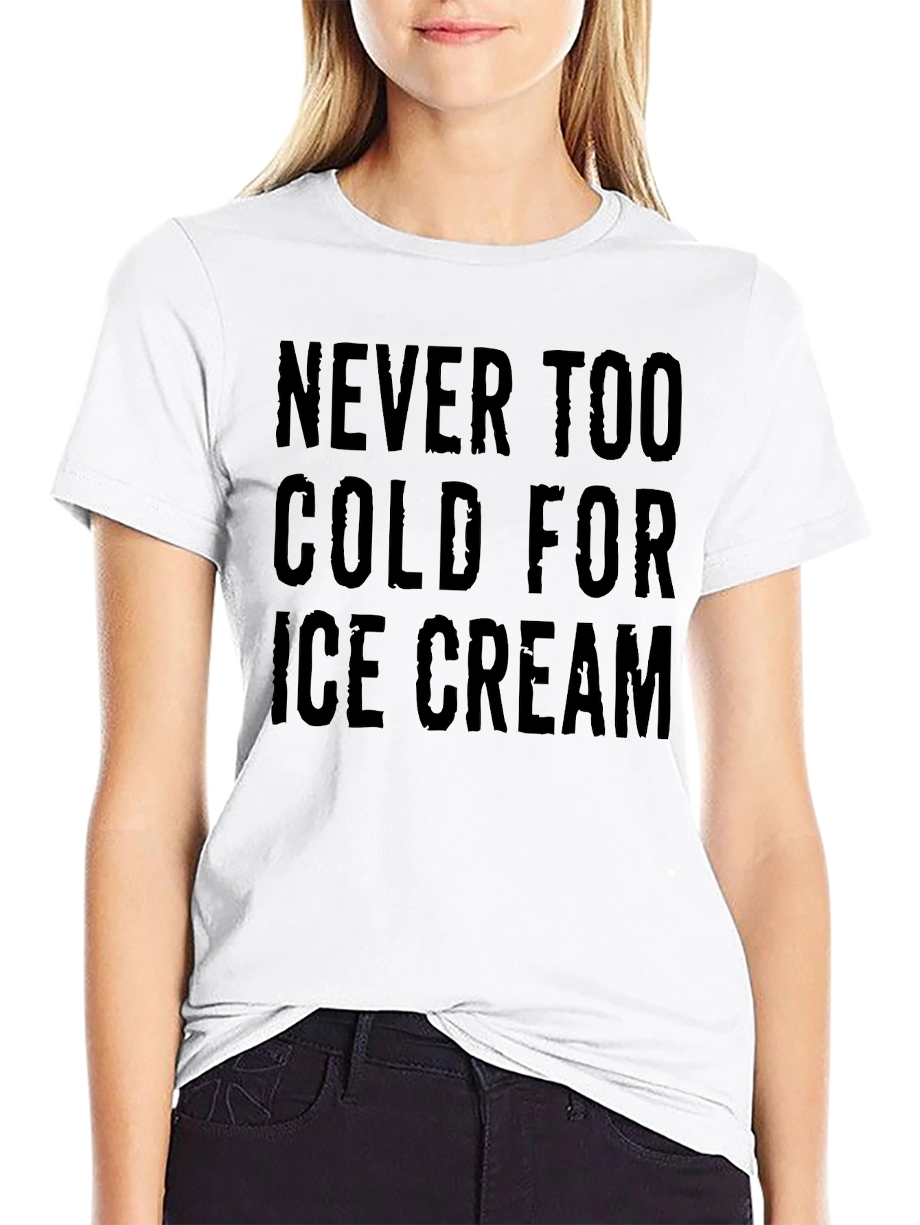 Black Never Too Cold For Ice Cream T-Shirt view 9
