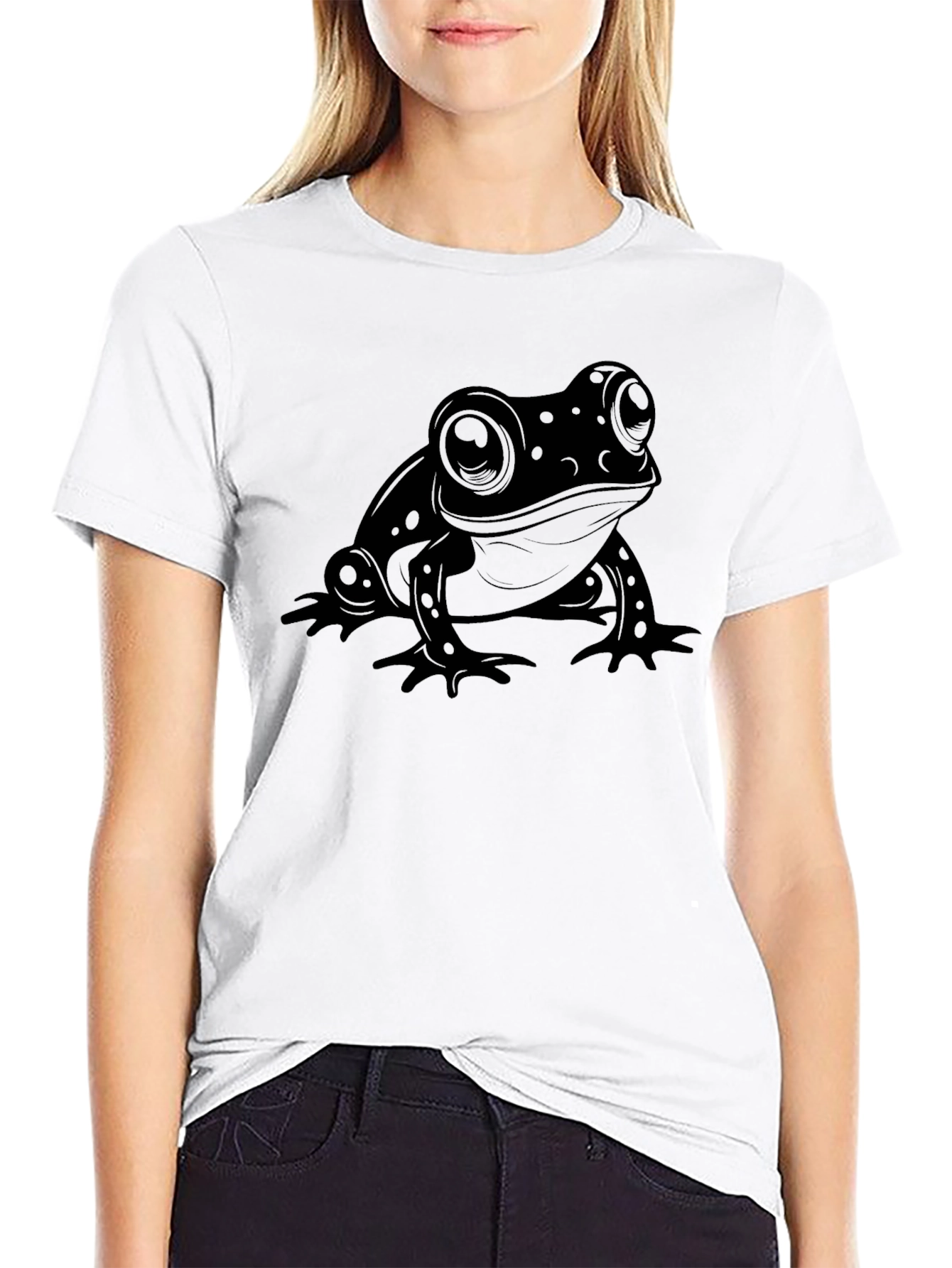 Black Frog Graphic Tee - Cool and Casual Black T-Shirt view 9