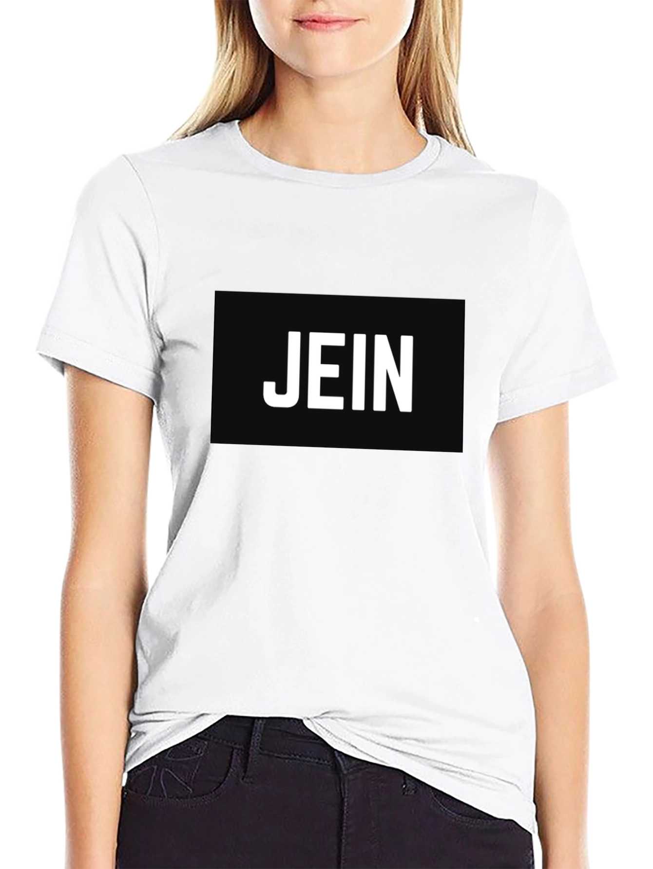 Black Black T-Shirt - 'JEIN' Graphic Print view 9