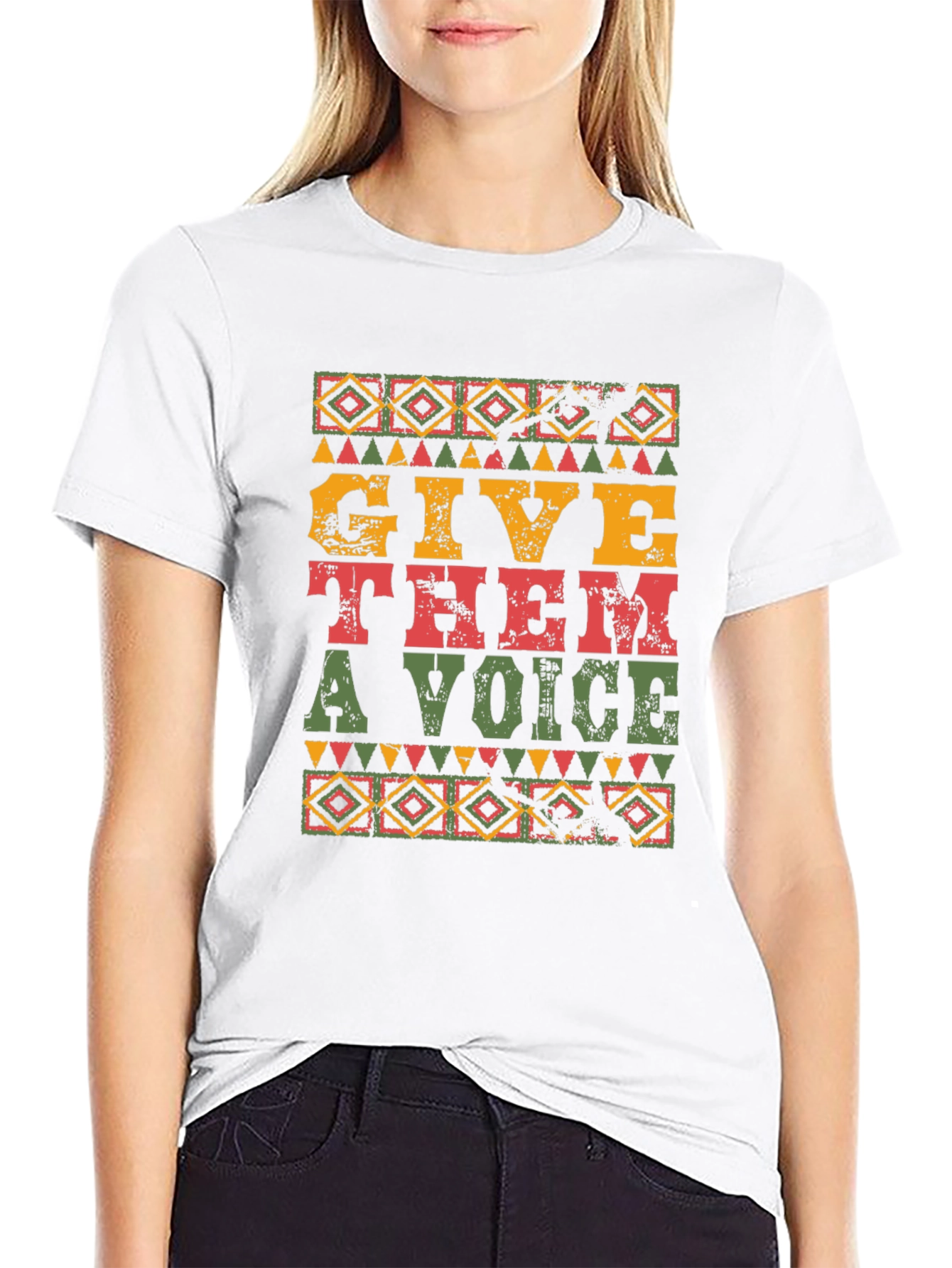Black Give Them a Voice Black T-Shirt view 9