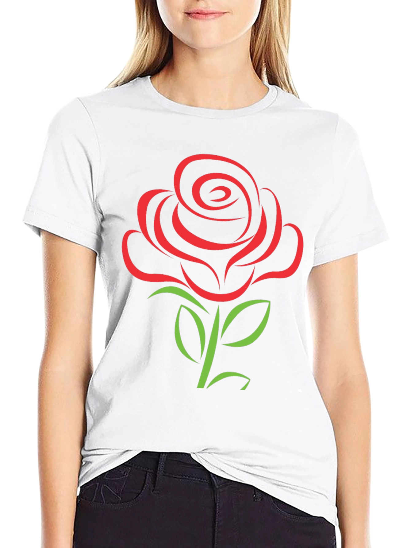 Black Rose Graphic Tee - Black Short Sleeve T-Shirt view 9