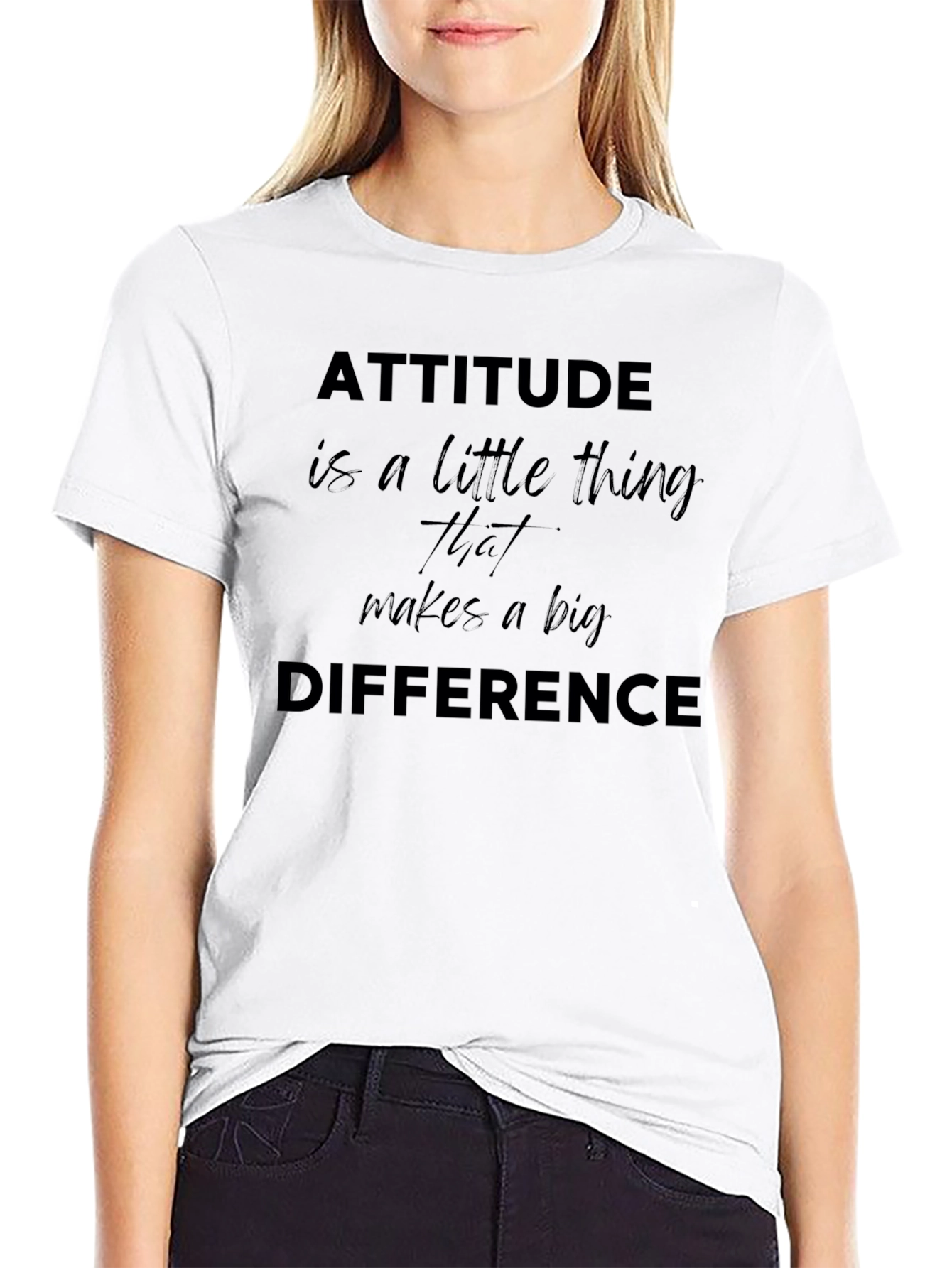 Black Attitude Makes a Difference Black Graphic Tee view 9