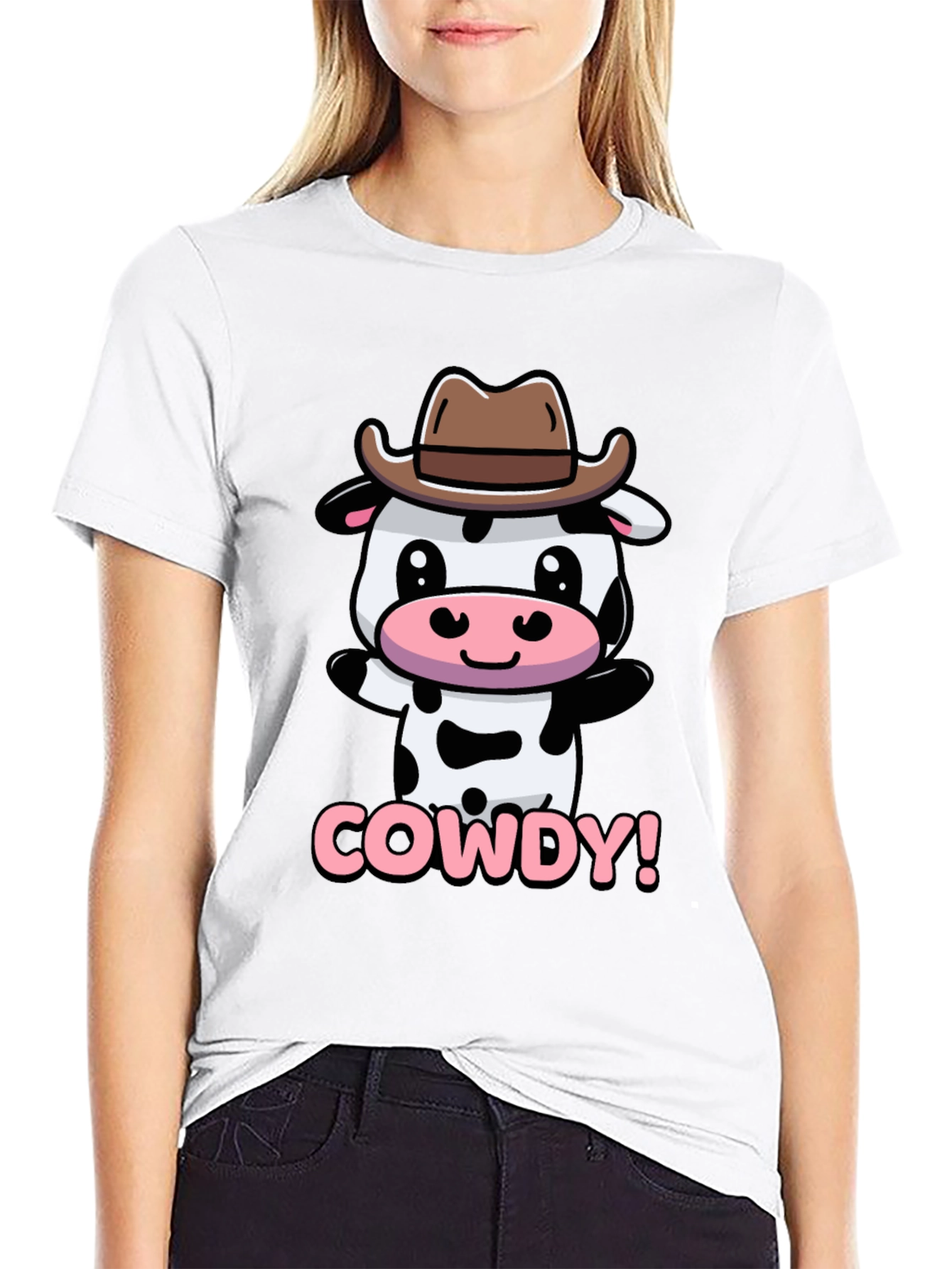 Black Cute Cowdy Cowboy Cow T-Shirt view 9