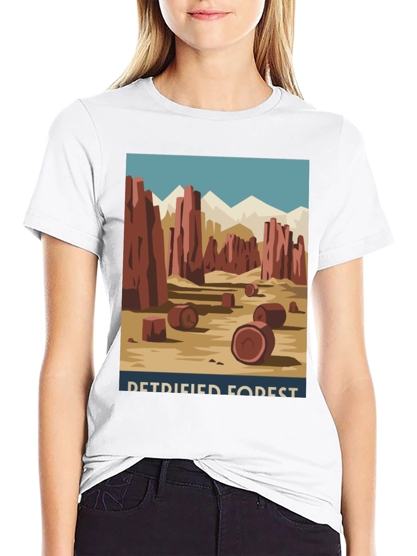Black Petrified Forest T-Shirt - Retro Desert Graphic Tee view 9
