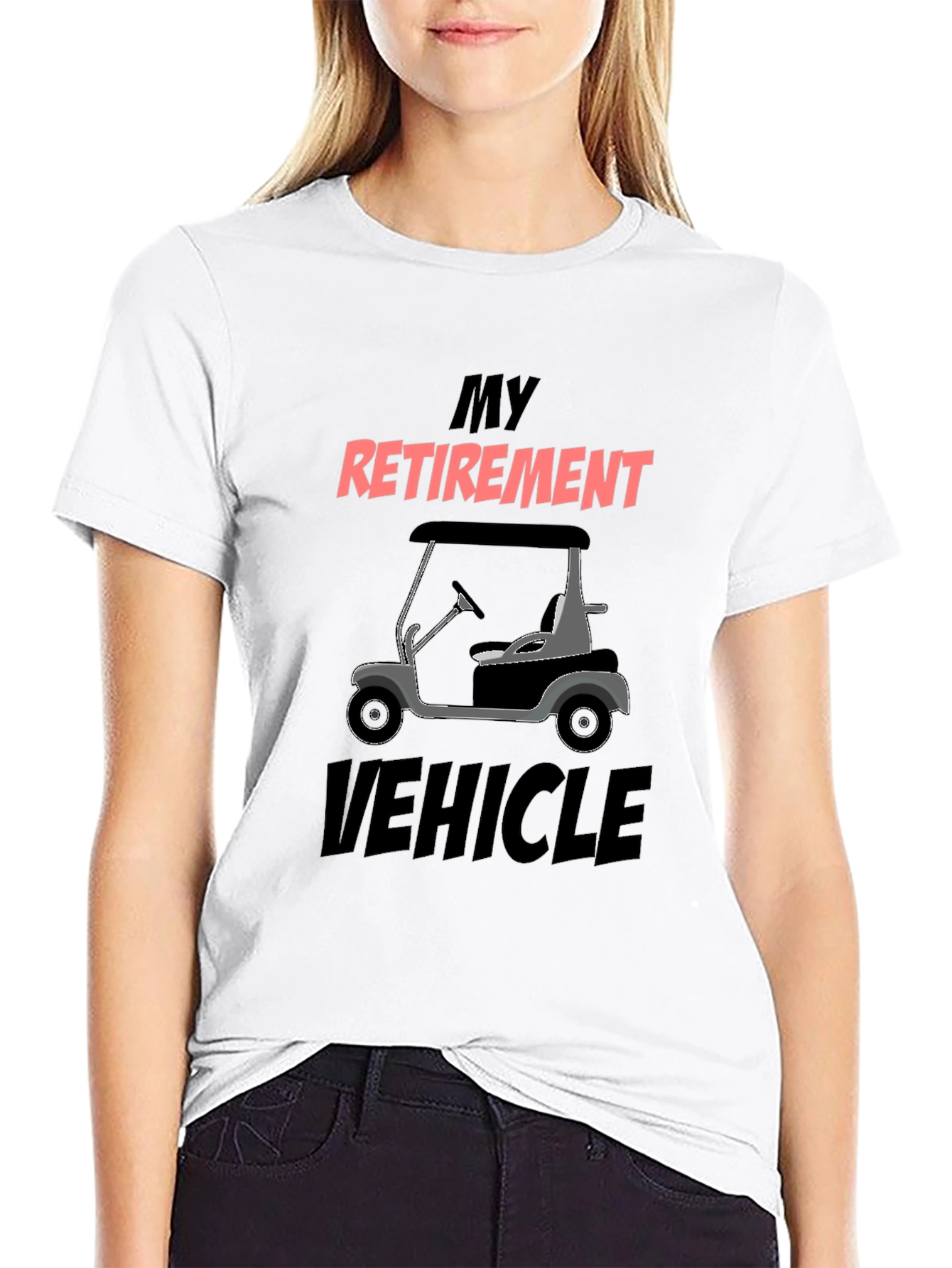 Black Retirement Vehicle Golf Cart Graphic Tee view 9
