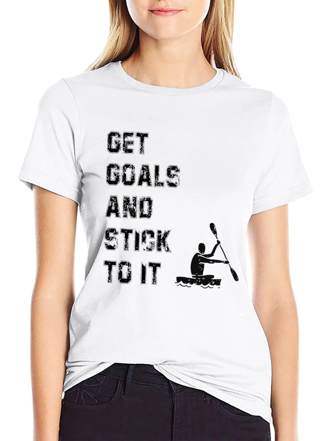 Black Motivational Get Goals T-Shirt view 9