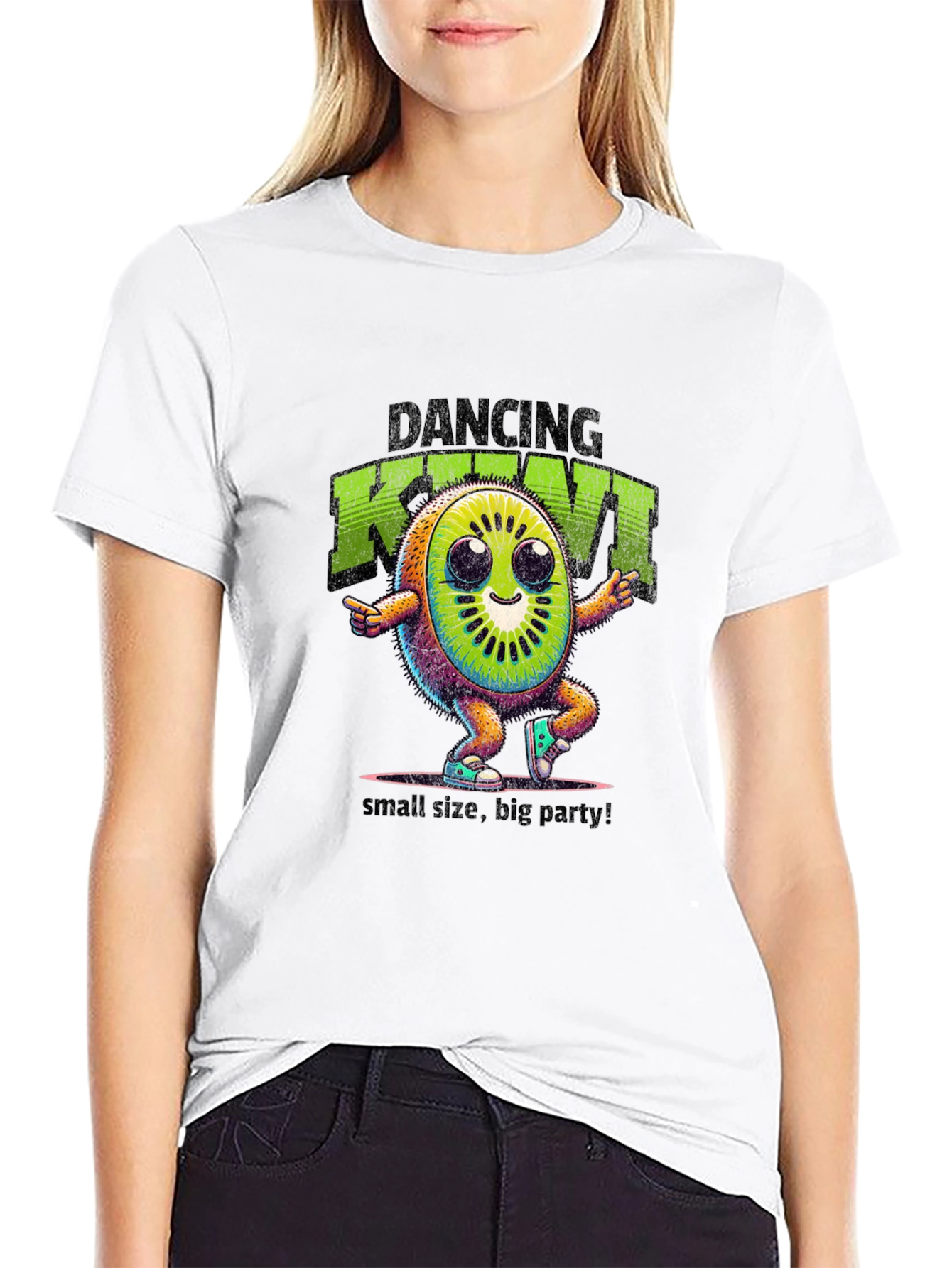 Black Dancing Kiwi Graphic Tee - Small Size, Big Party! view 9