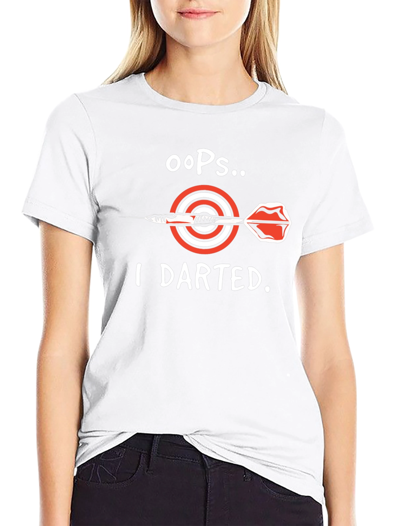 Black Oops I Darted T-Shirt - Dart Bullseye Tee view 9