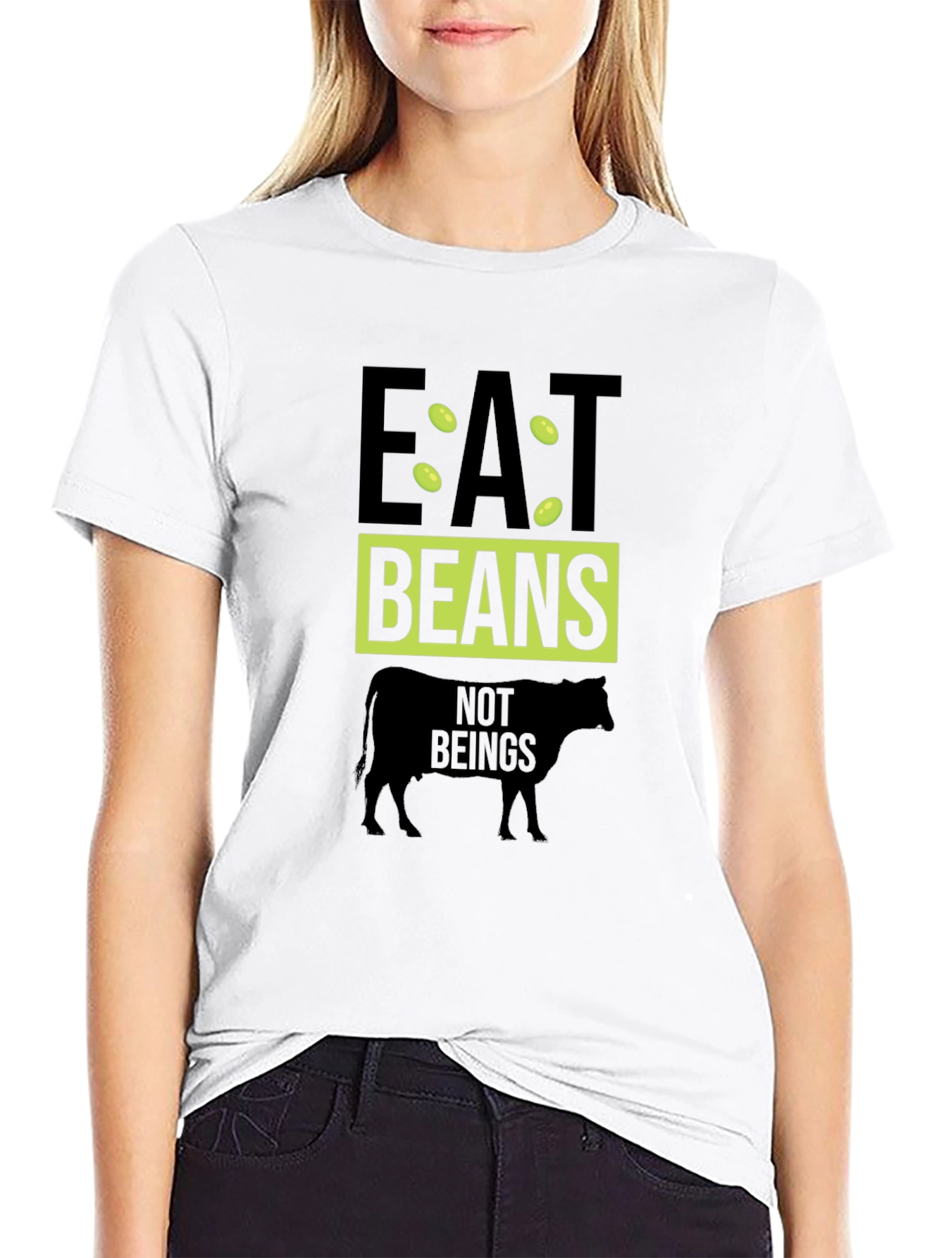 Eat Beans Not Beings Graphic T-Shirt - Vegan Friendly Tee - 9